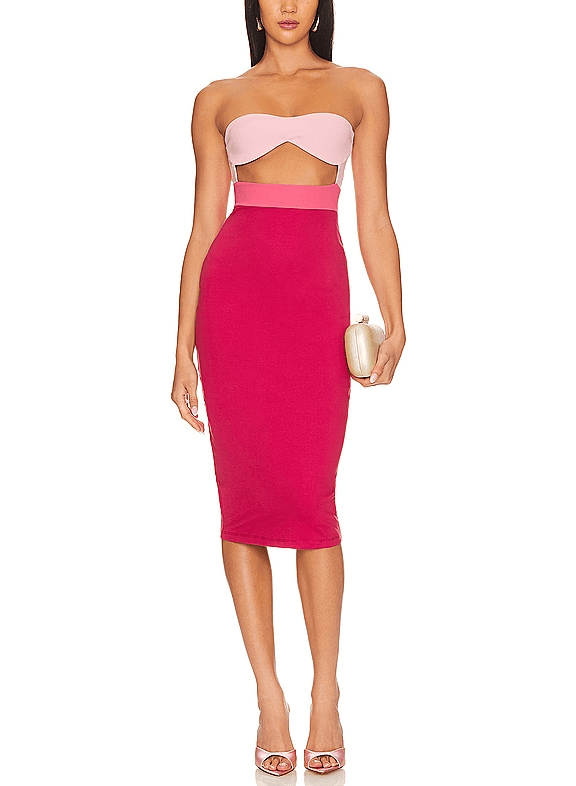 Underwire Tube Dress In Rose - Image 1