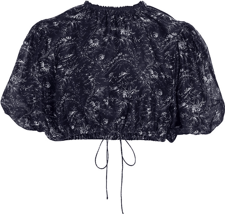 Caprice Puff-Sleeve Cropped Top - Image 1