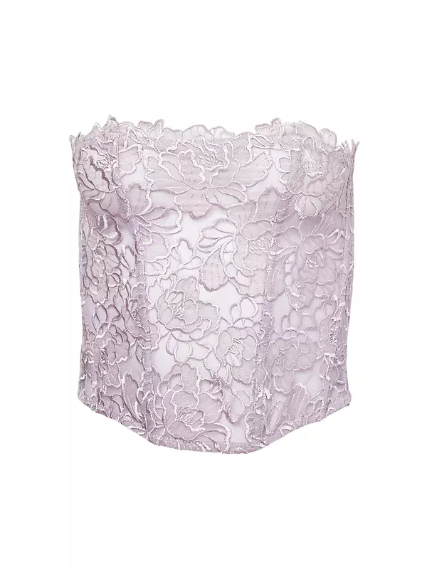 Whitney Floral-Embroidered Corset Top - Image 1