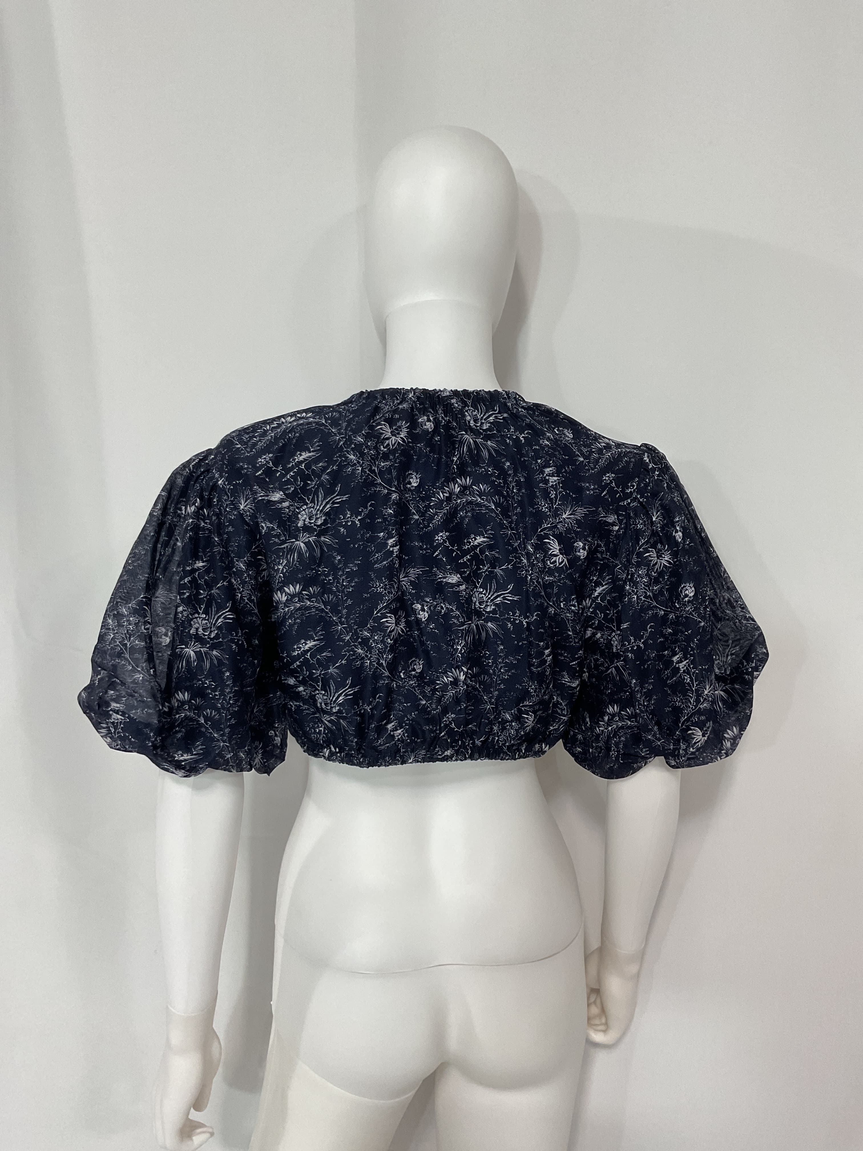 Caprice Puff-Sleeve Cropped Top - Image 2