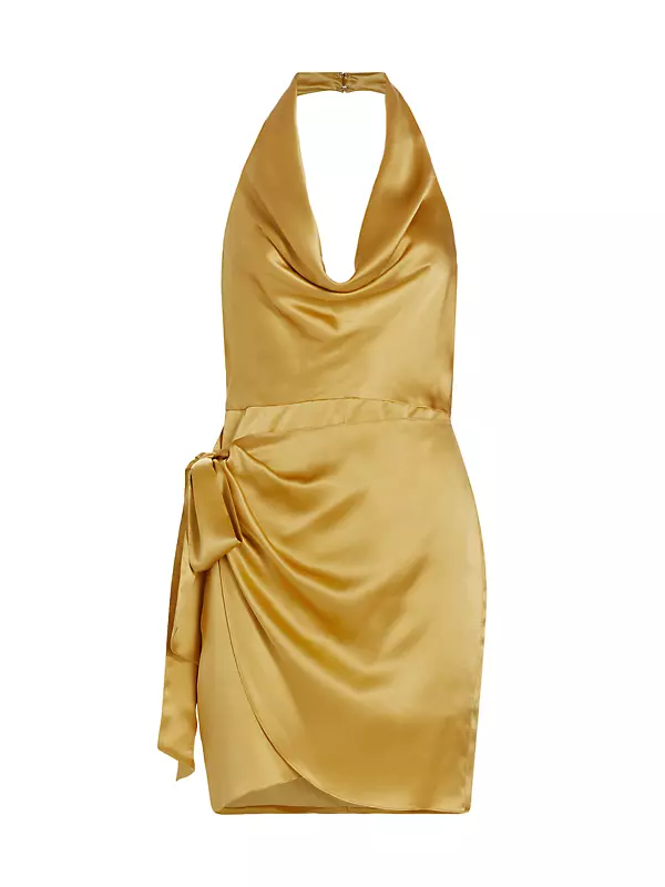 Martine Silk Halterneck Minidress - Image 1