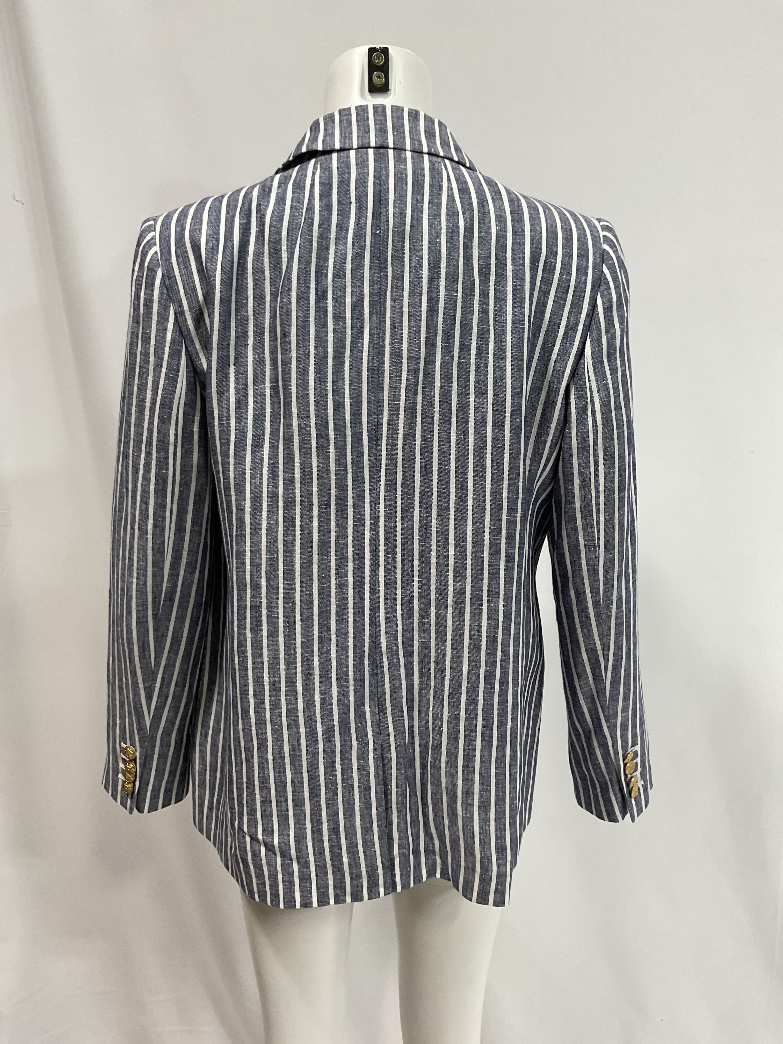 Alfie Blazer In Striped Linen - Image 2
