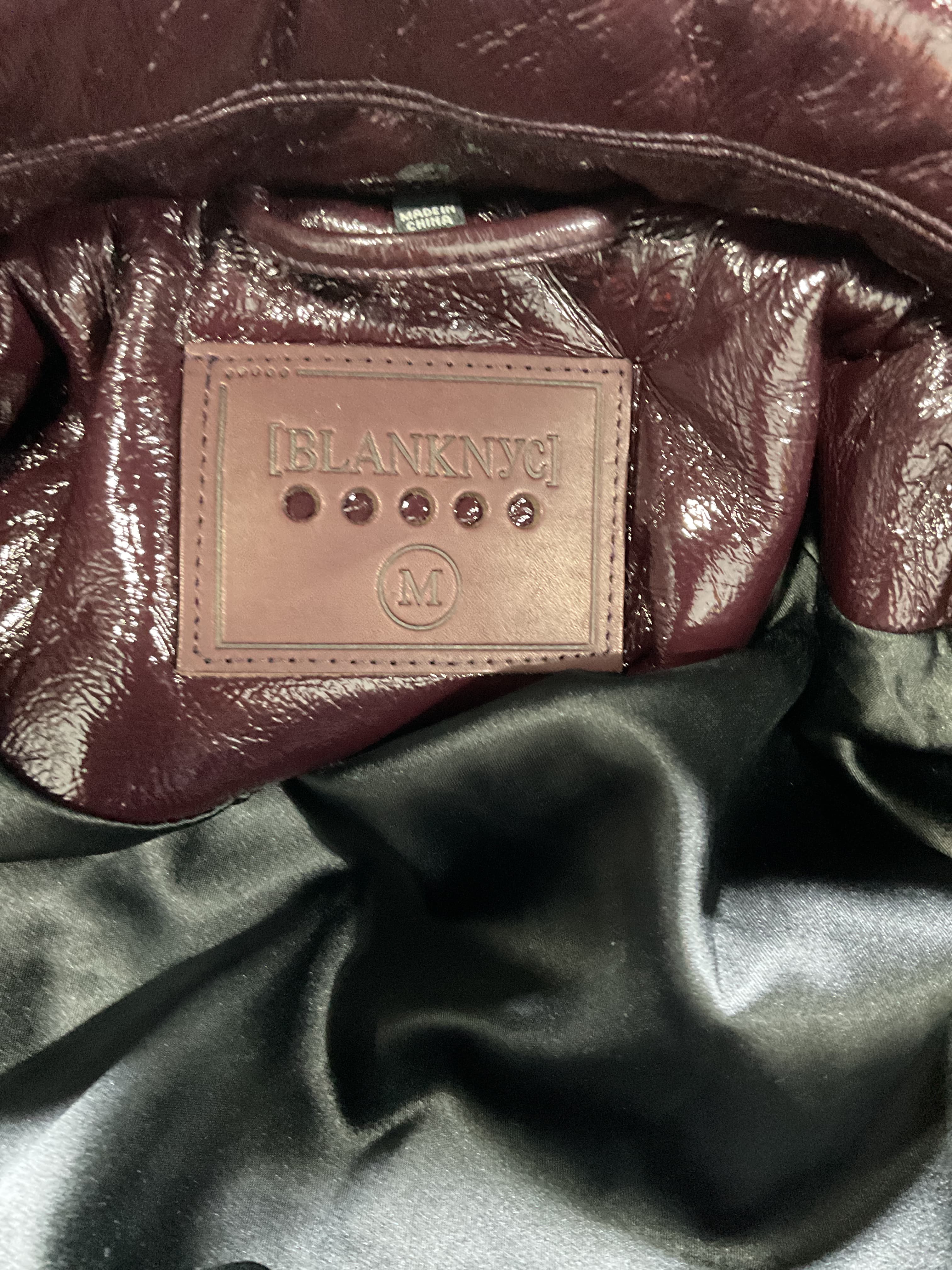 Shiny Crinkle Faux Leather Moto Jacket - Image 3