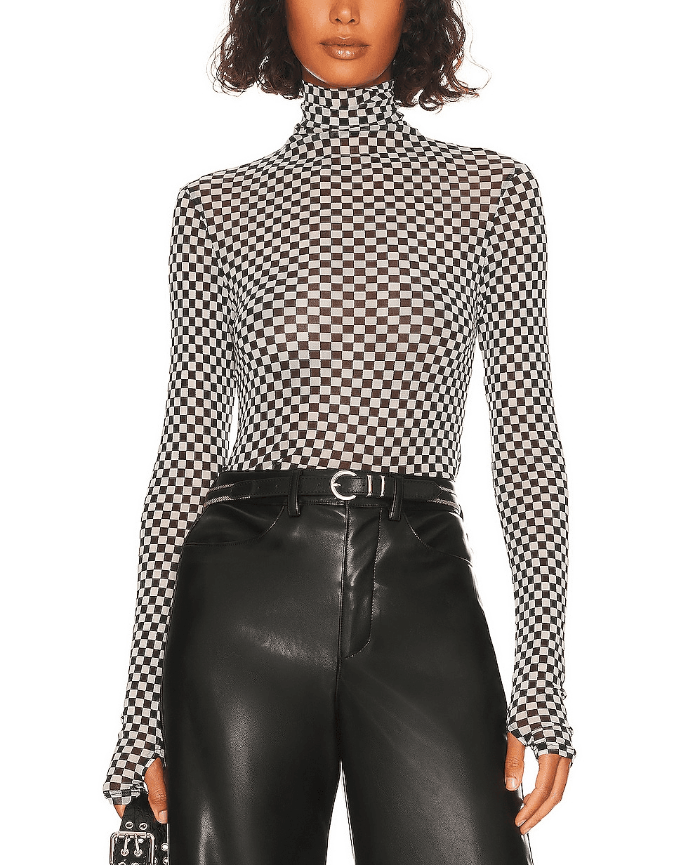 Mesh Turtleneck Top - Image 1