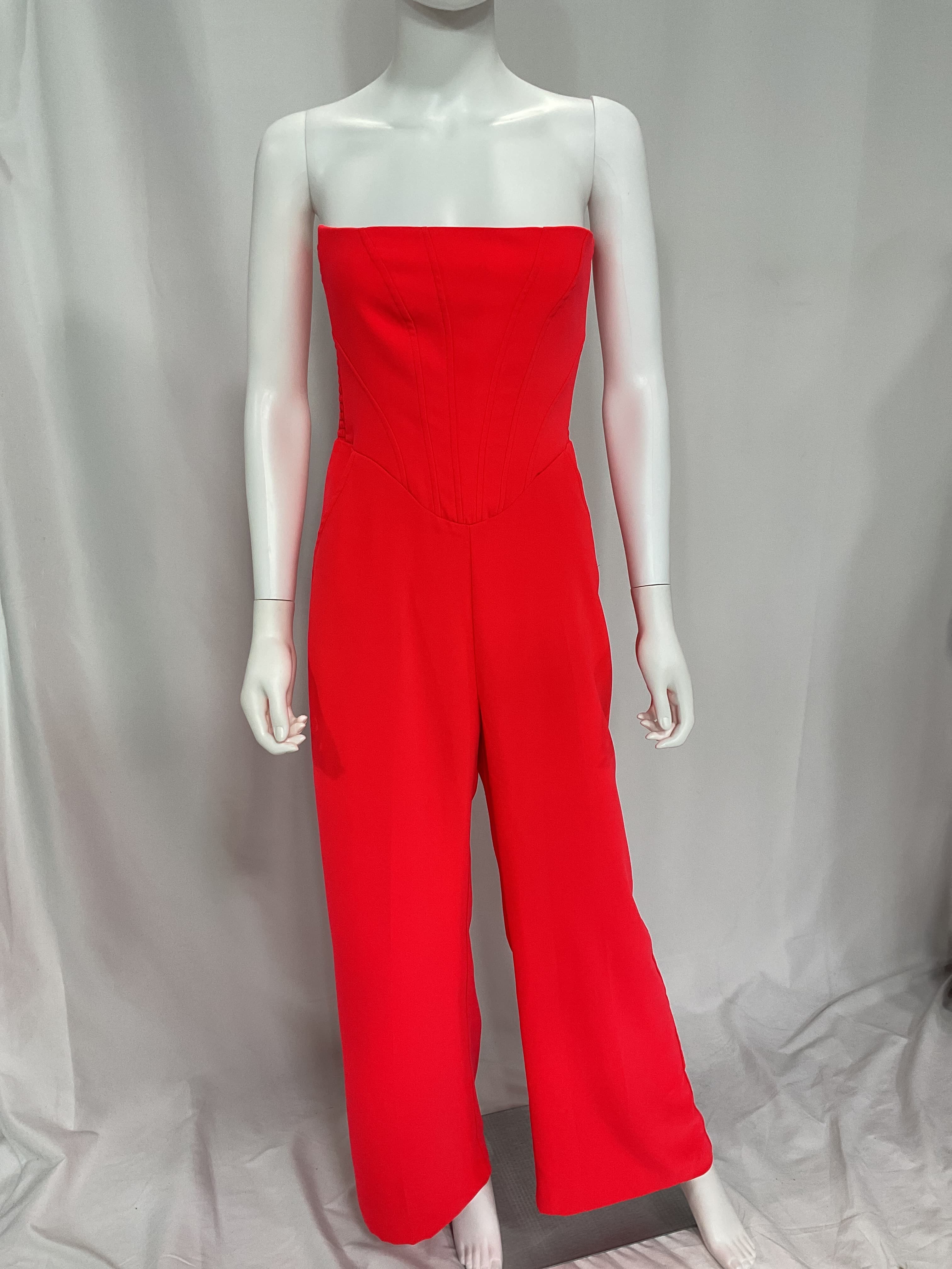Amanda Uprichard X Revolve Strapless Pittito Jumpsuit In Crimson - Image 3