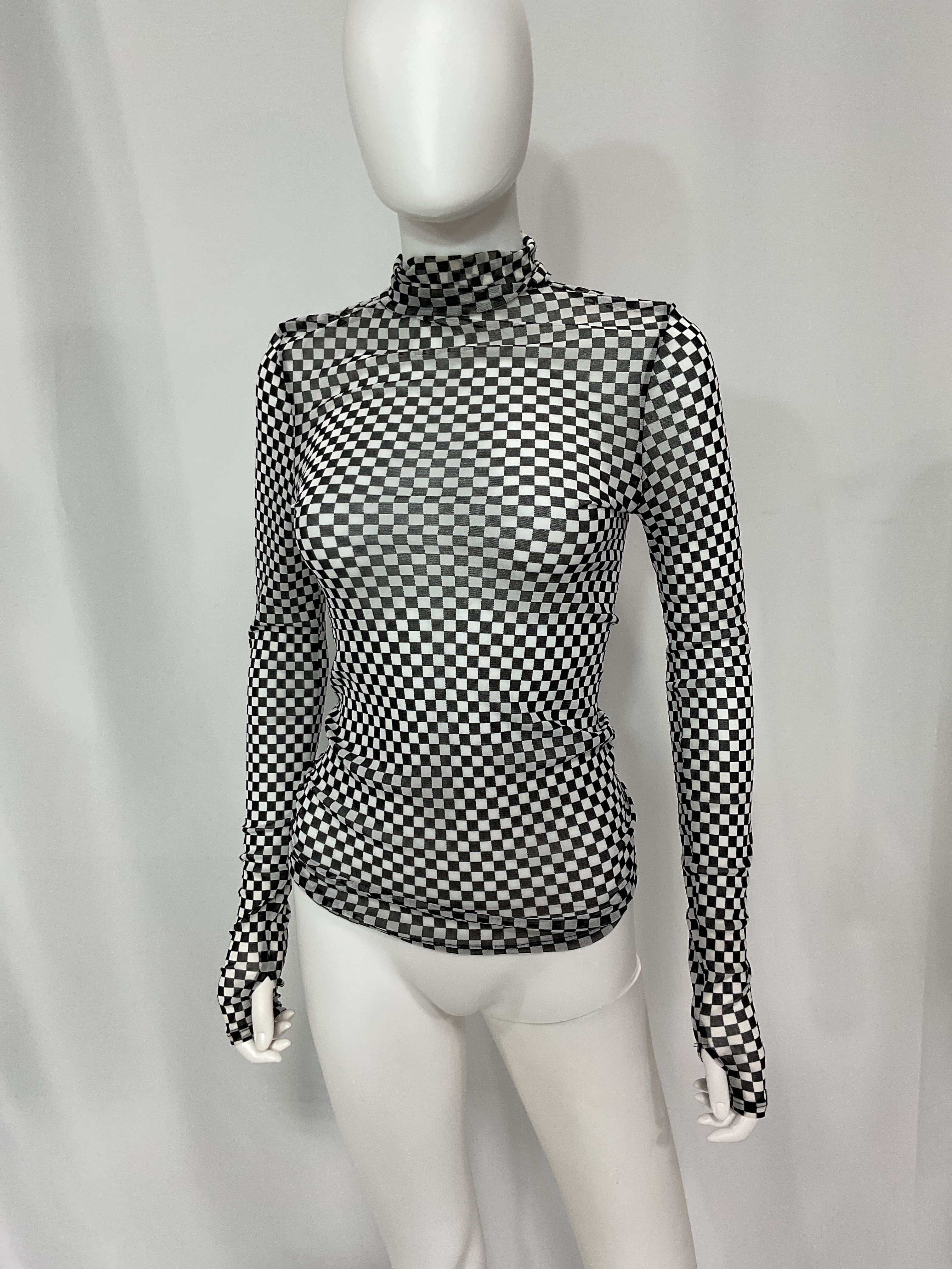 Mesh Turtleneck Top - Image 2