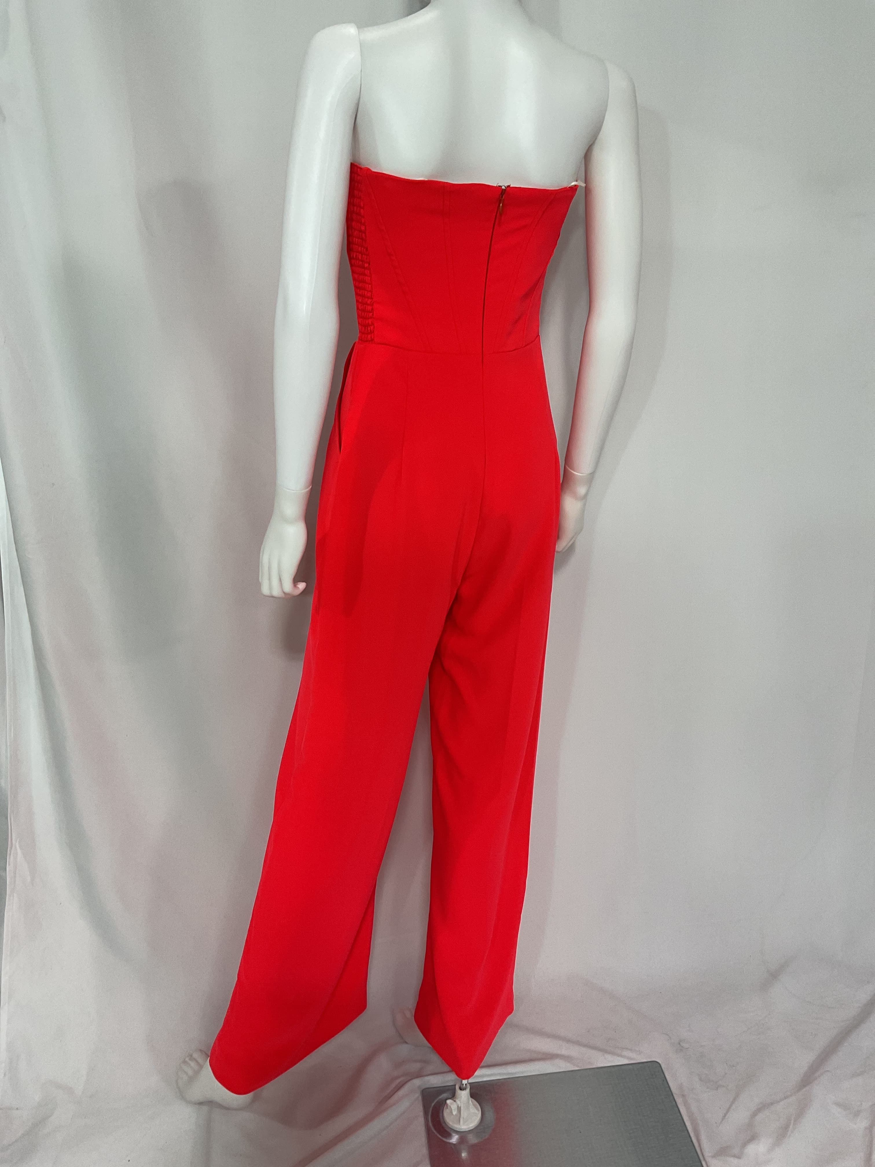 Amanda Uprichard X Revolve Strapless Pittito Jumpsuit In Crimson - Image 4
