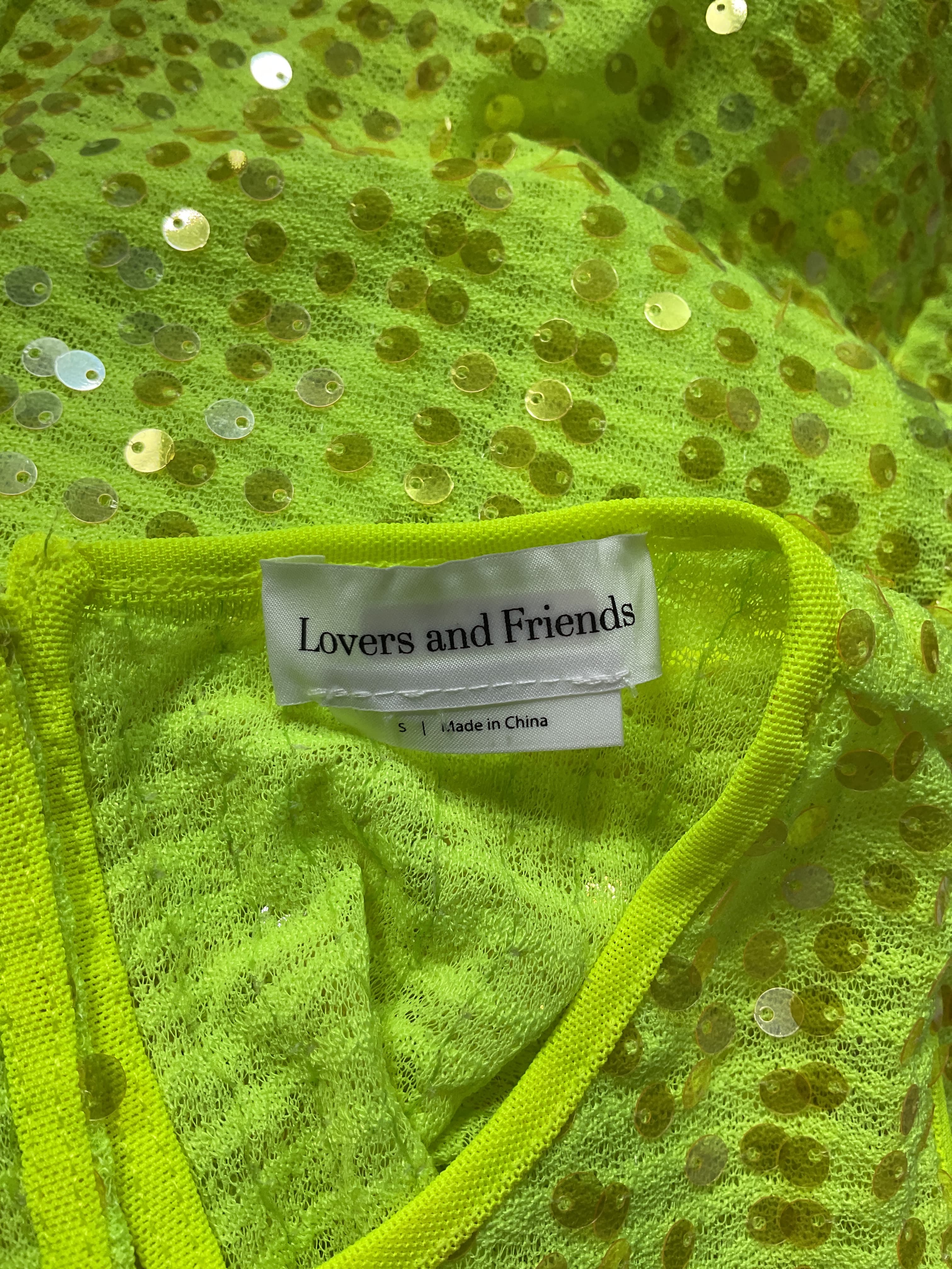 Erin Sequin Maxi Dress In Lime Green Sequin - Image 3