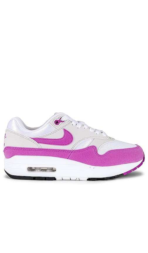 Air Max 1 '87 Sneaker In Neutral Grey & Fuchsia Dream - Image 1