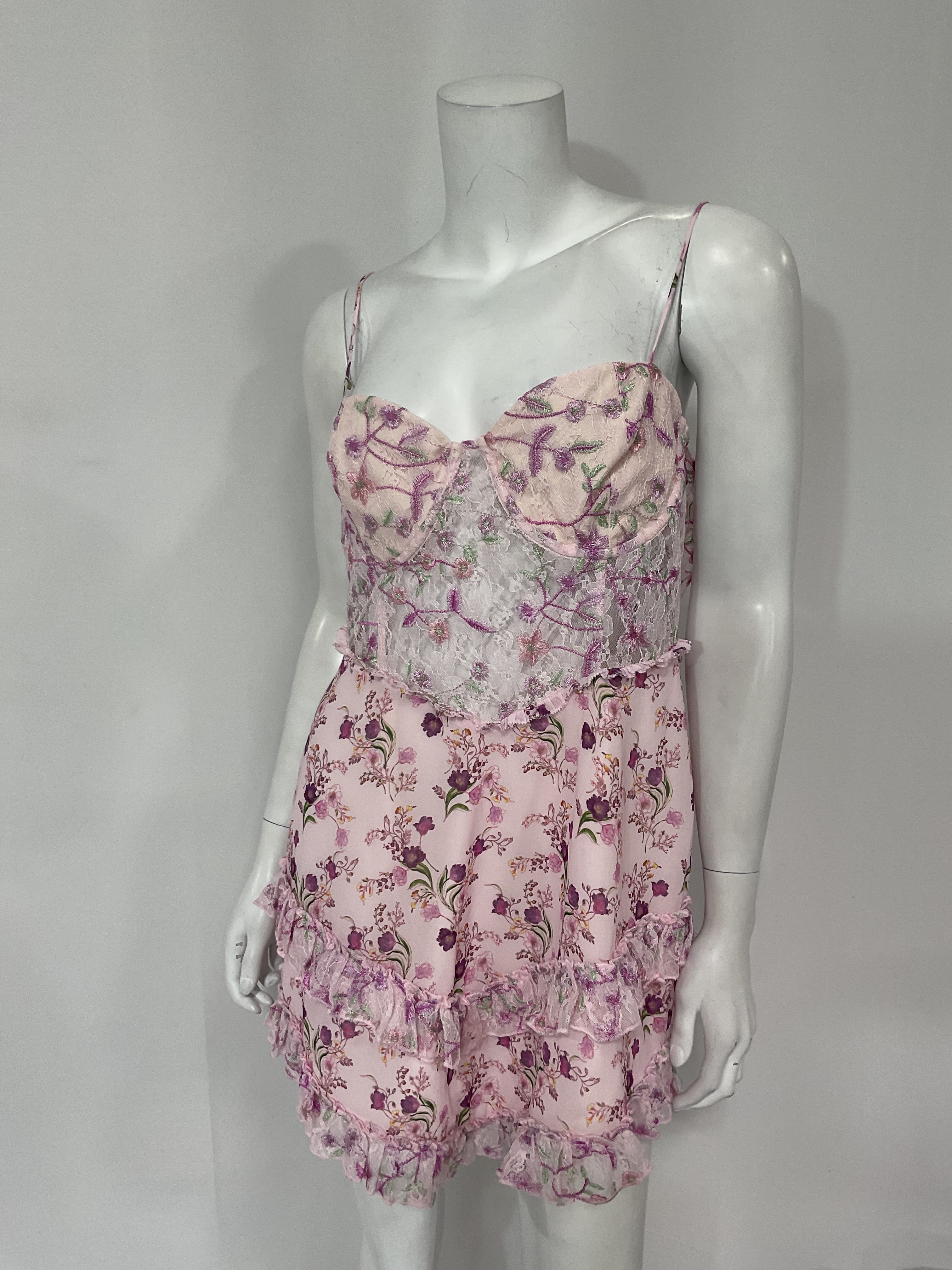 Kenzie Mini Dress In Pink Floral Multi - Image 3