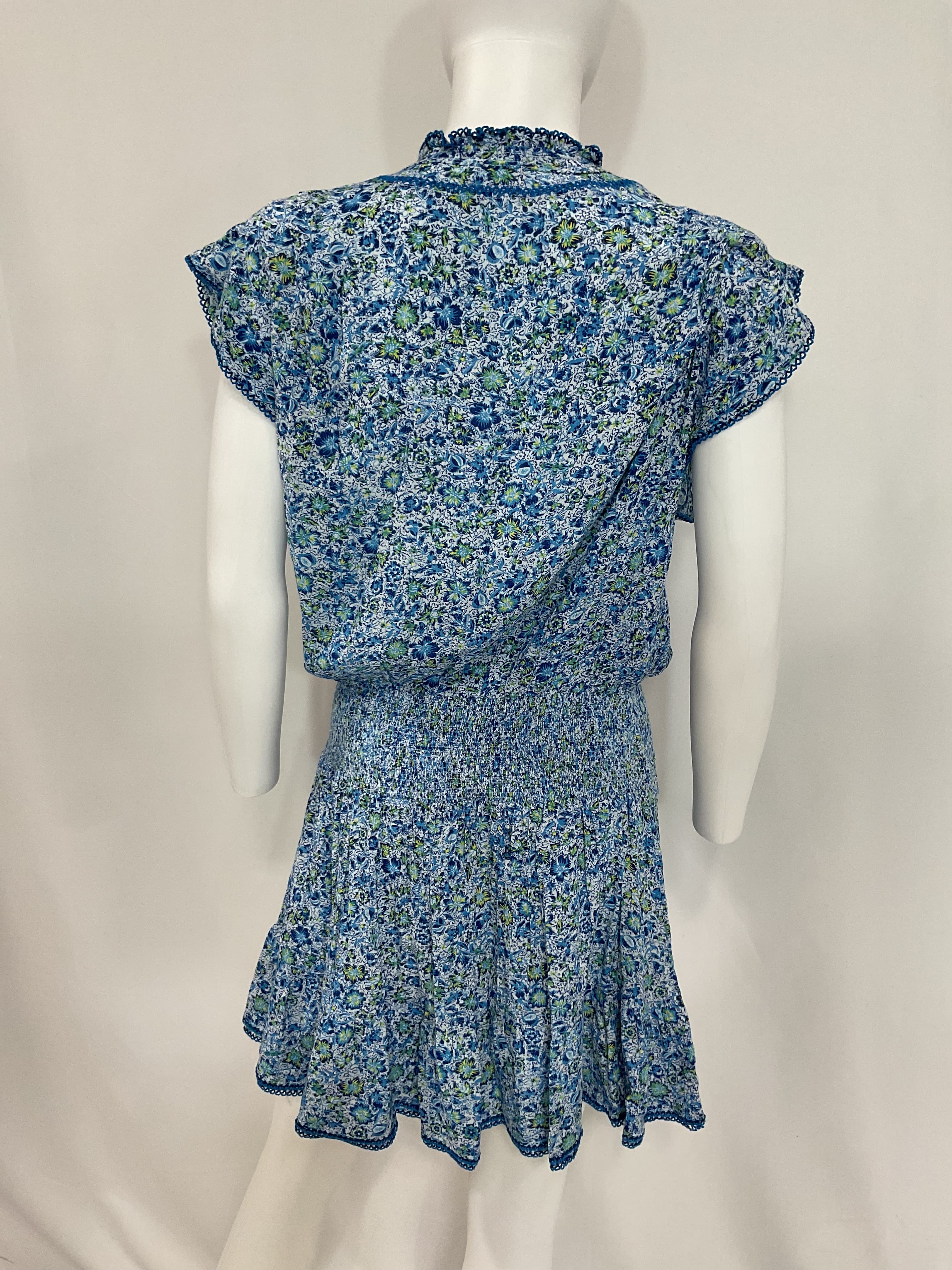 Estelle Mini Dress In Blue Mayflower - Image 3