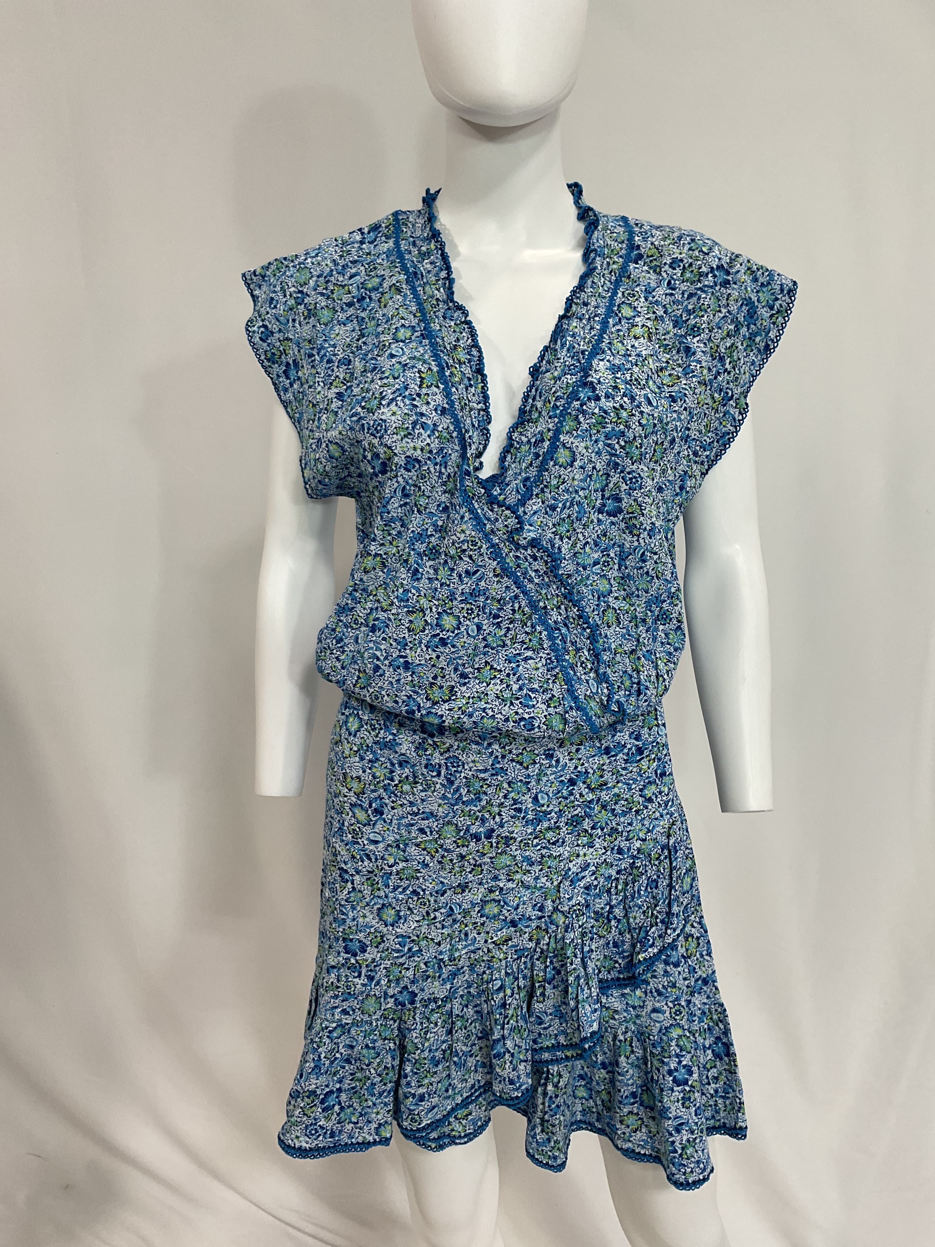 Estelle Mini Dress In Blue Mayflower - Image 4