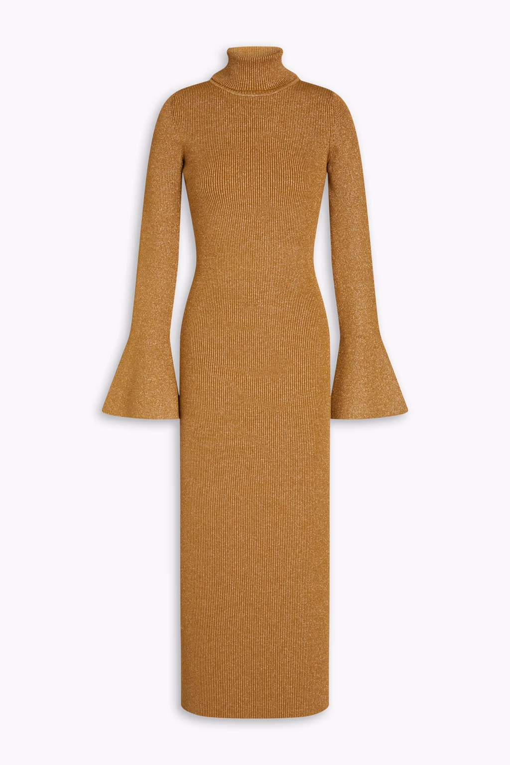 Metallic Ribbed-Knit Midi Dress - Image 1