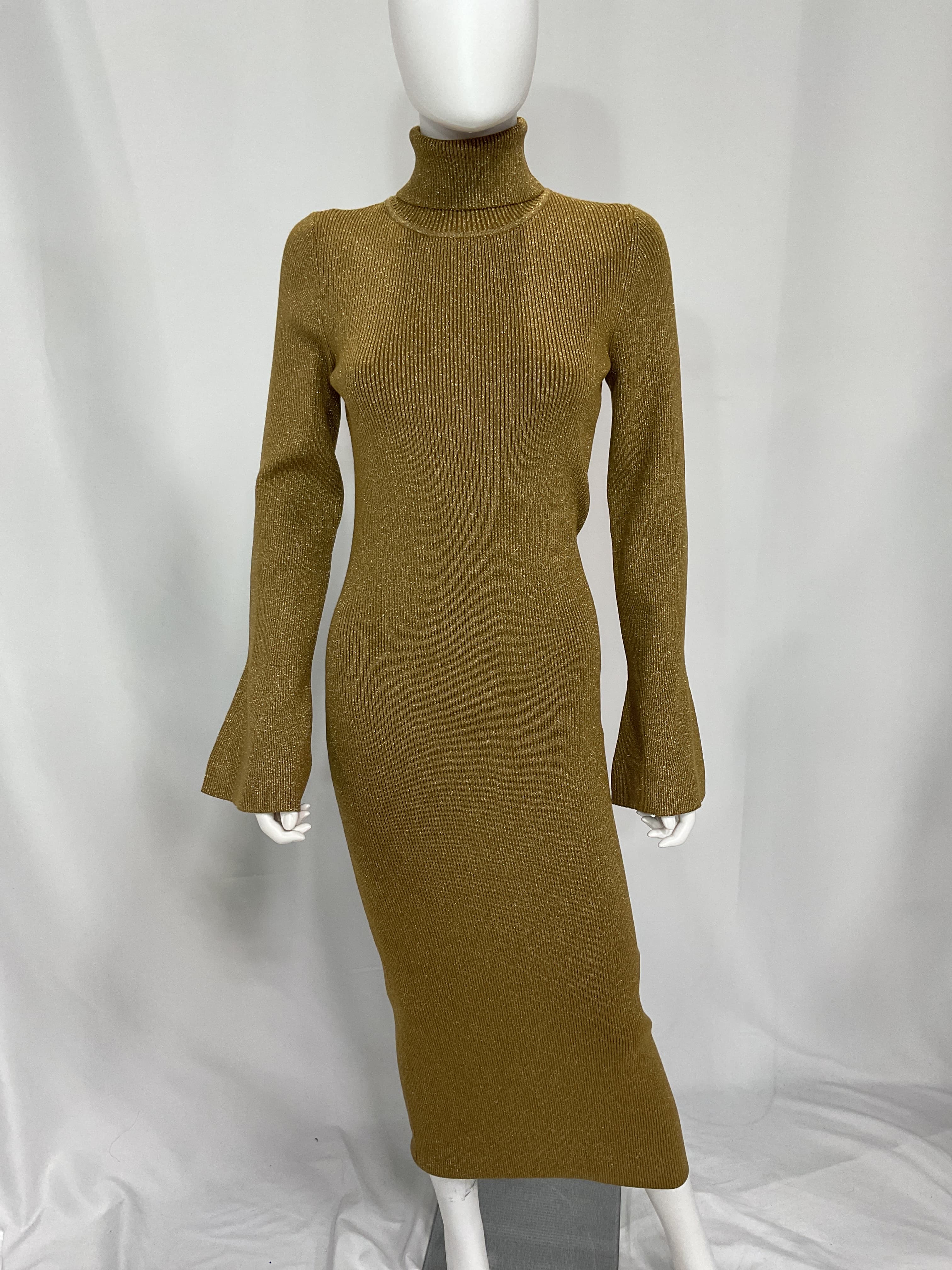 Metallic Ribbed-Knit Midi Dress - Image 3