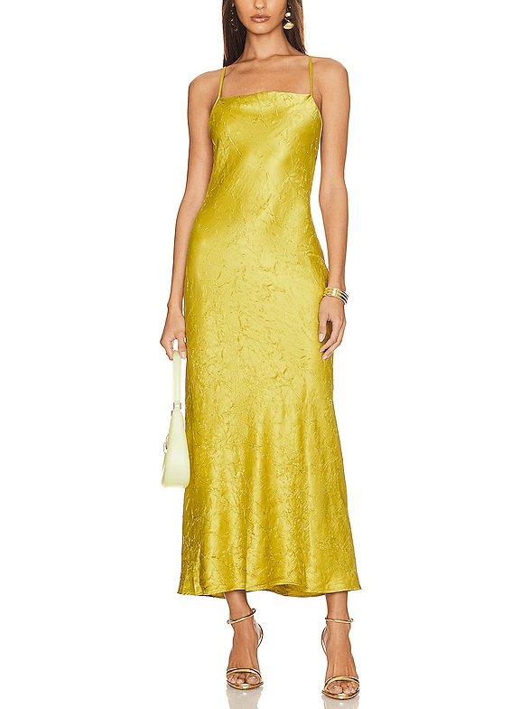Carolina Maxi Dress In Olive Oil - Image 1
