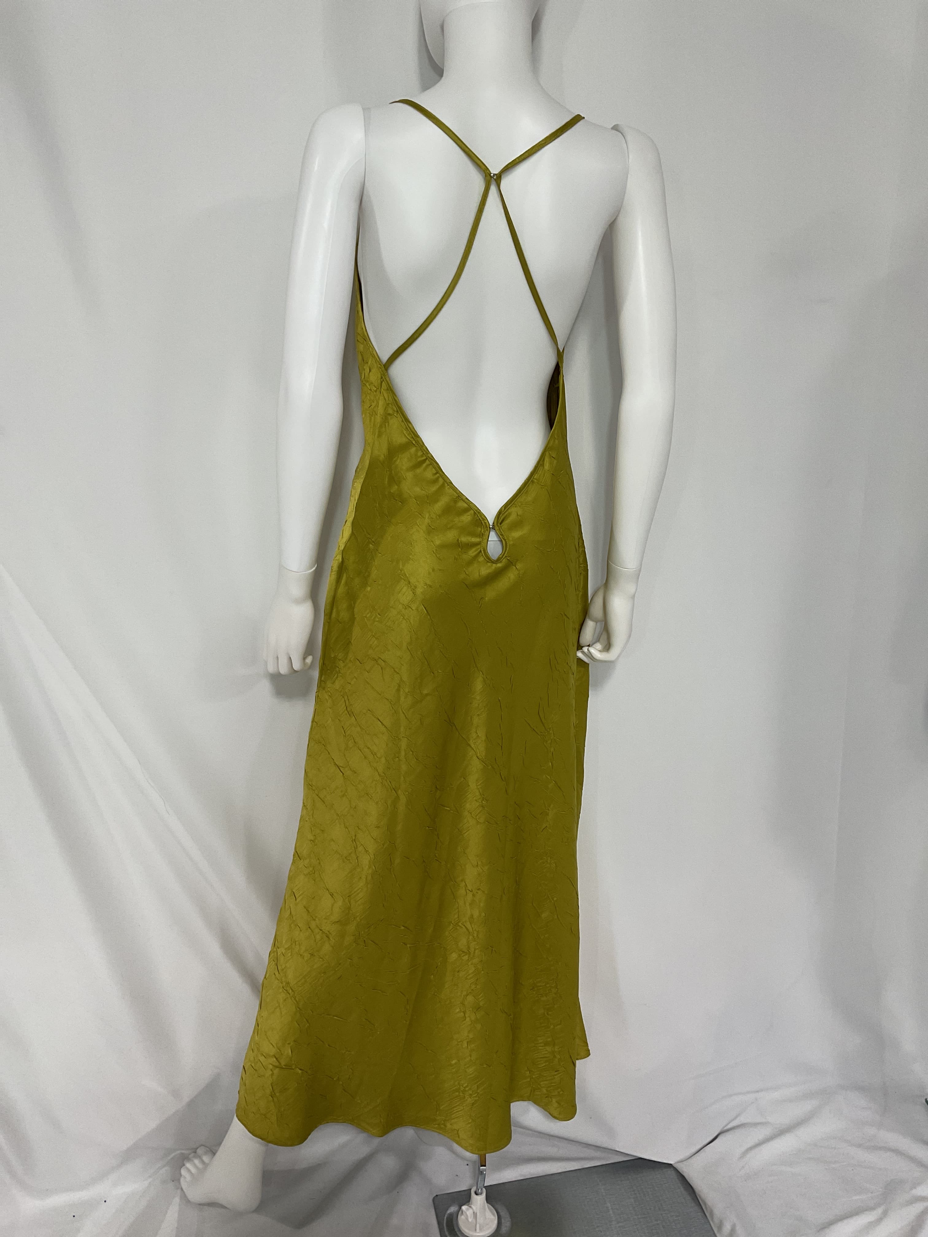 Carolina Maxi Dress In Olive Oil - Image 4