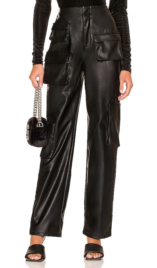 Sigmund Faux Leather Pant In Black - Image 1