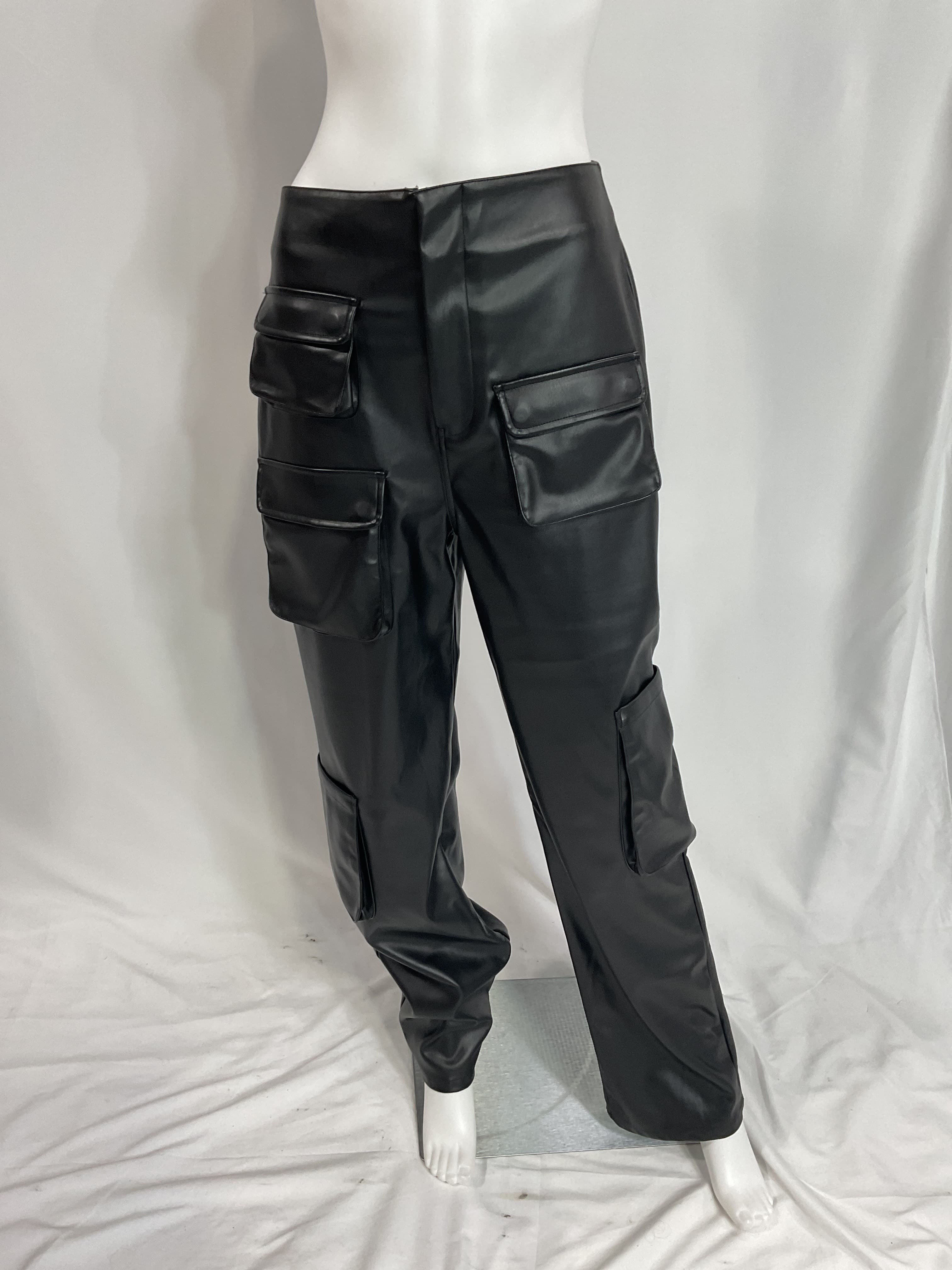 Sigmund Faux Leather Pant In Black - Image 3