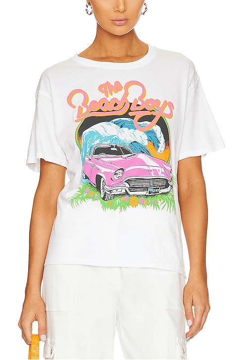 Beach Boys Surf Usa Boyfriend Tee In Bleach White - Image 1
