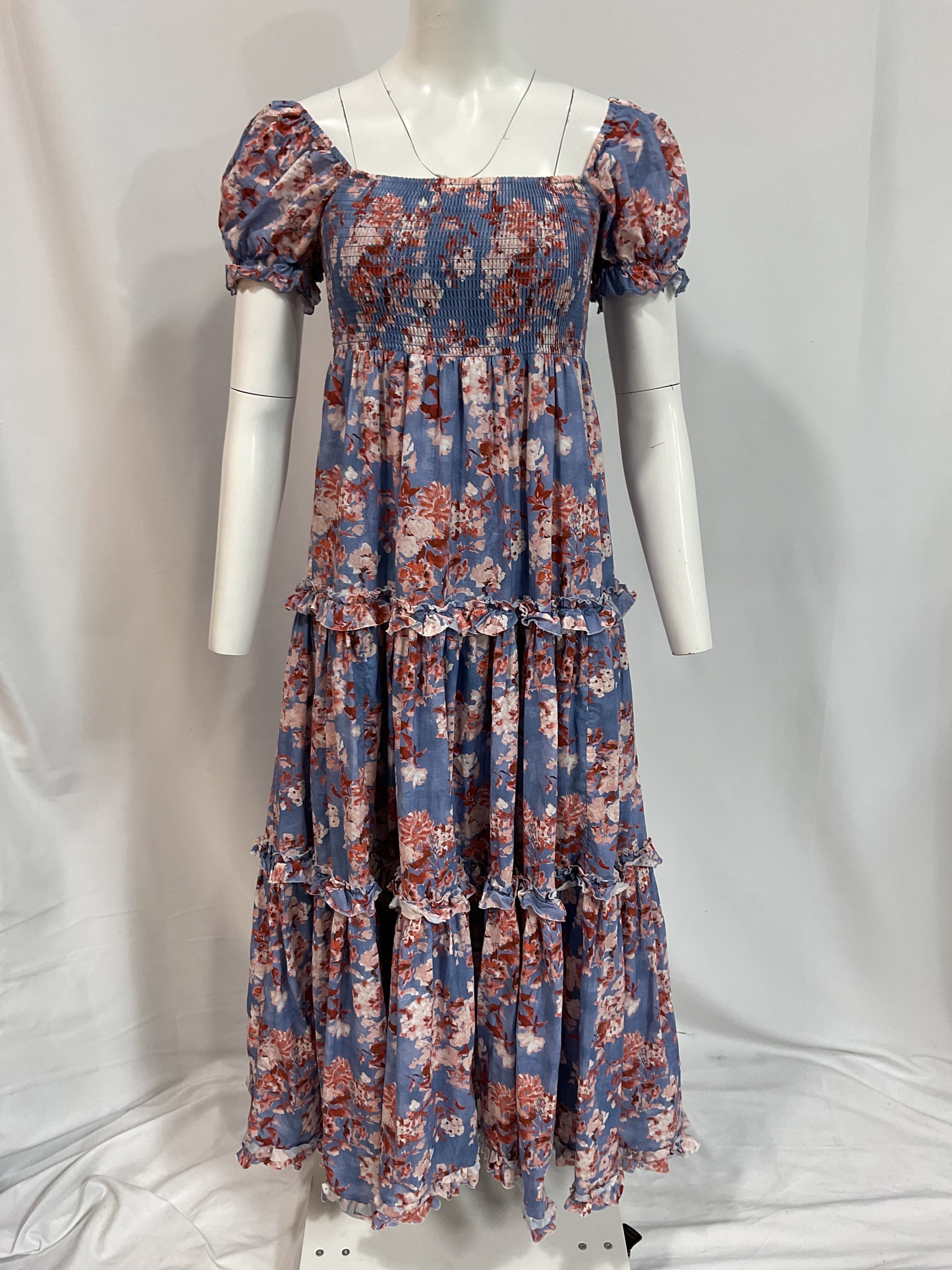 Zuri Gown In Slate Summer Floral - Image 3