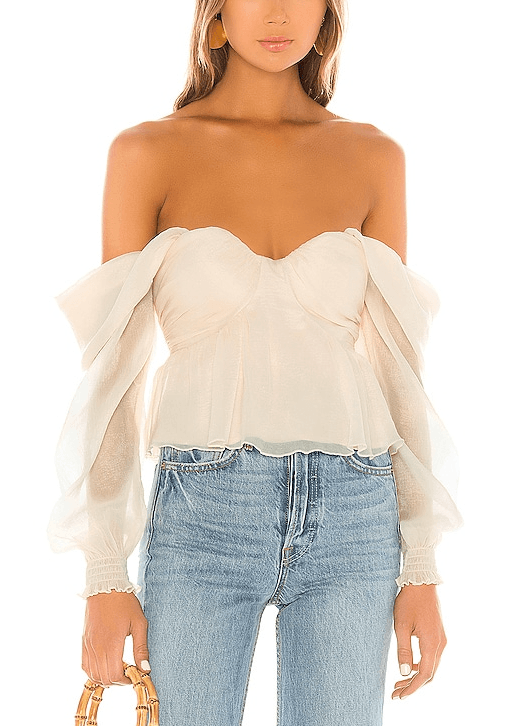 House Of Harlow 1960 X Revolve Burna Blouse In Cream - Image 1