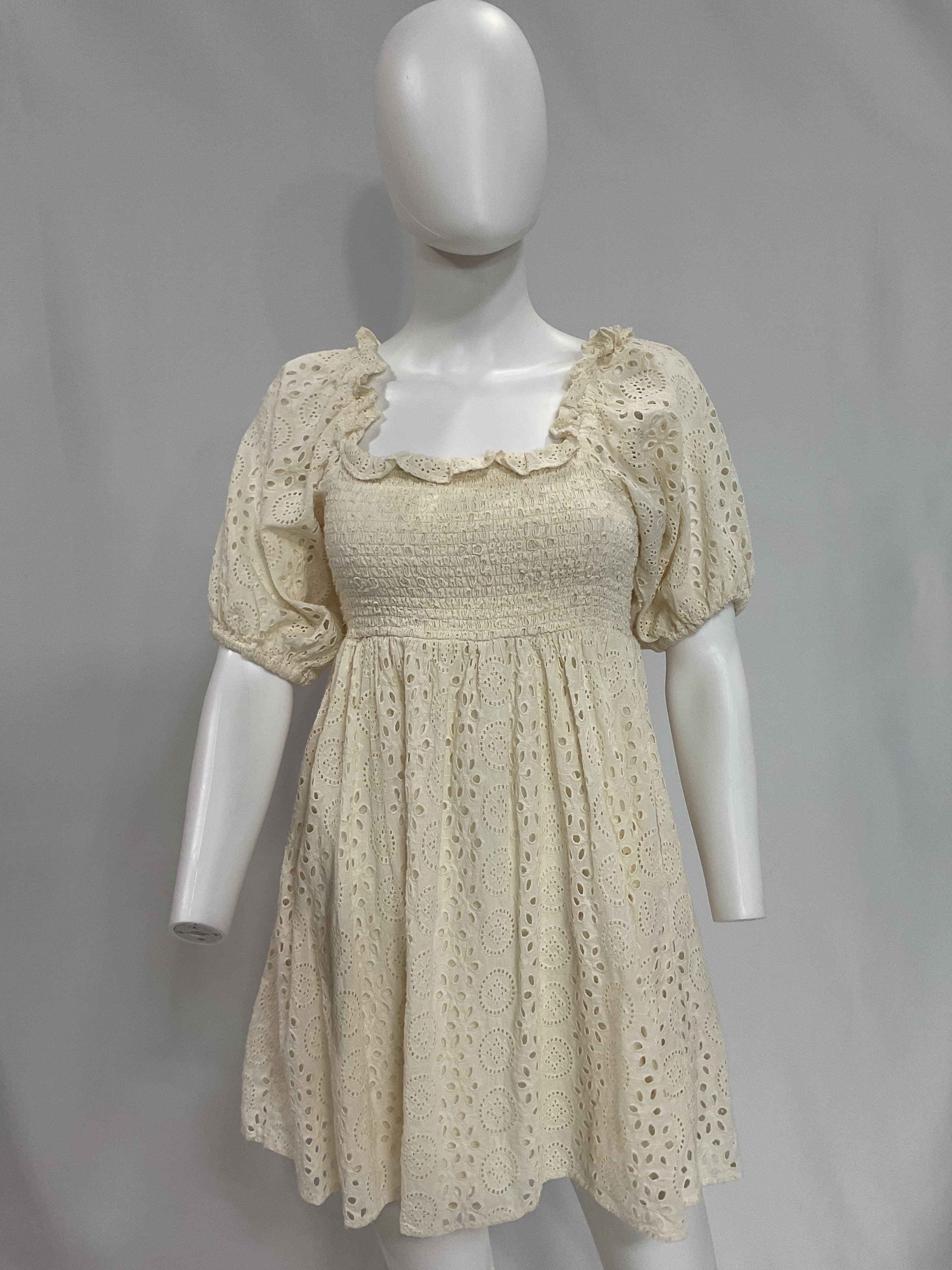 Lucca Mini Dress In Cream - Image 3