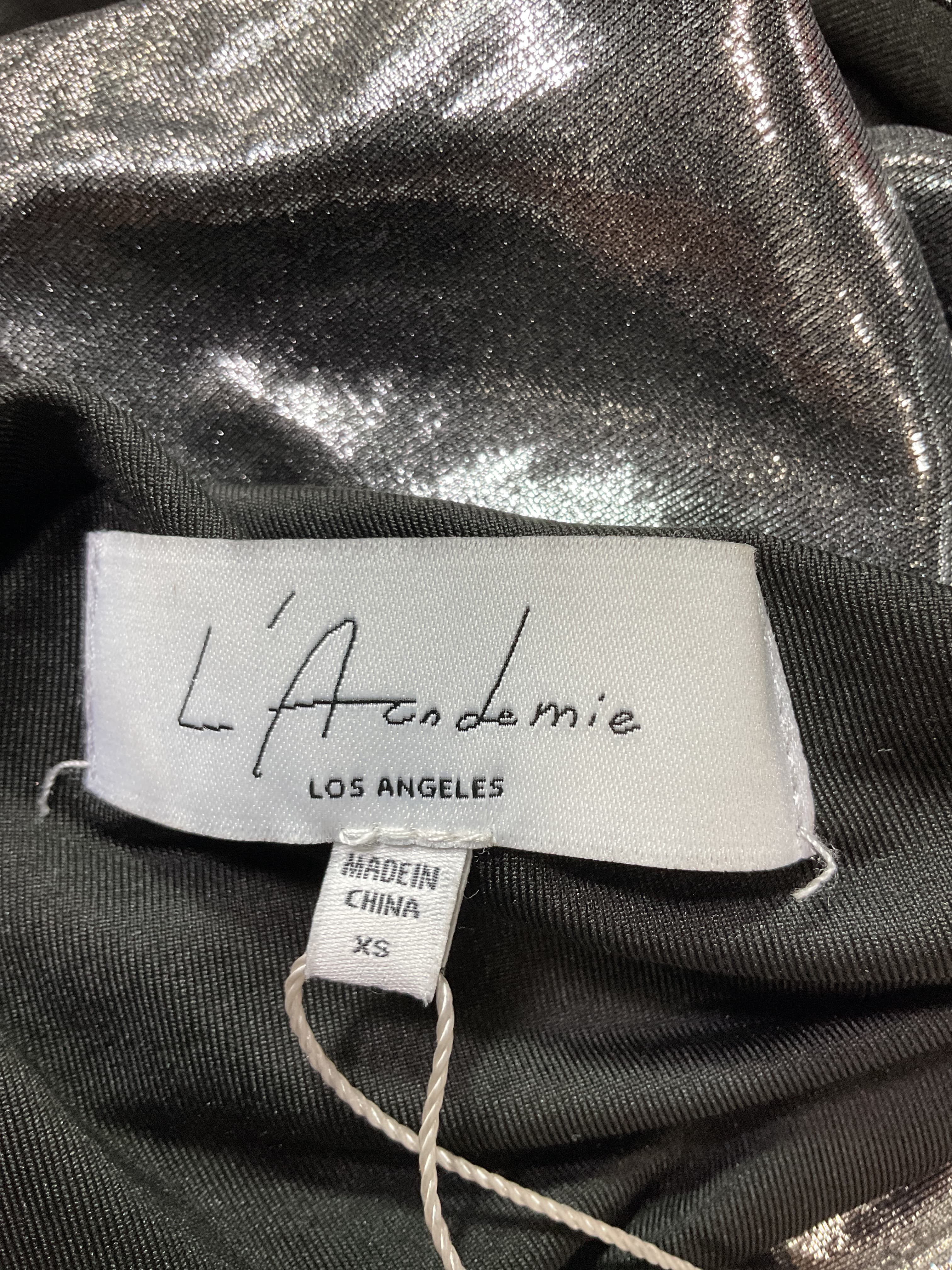 Amelie Midi Dress In Black Silver - Image 4