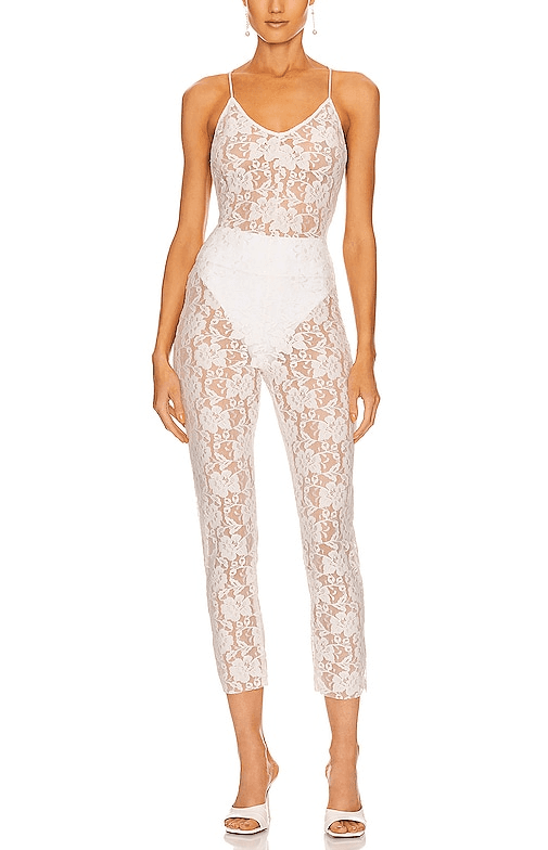 Low Back Fara Slip Jumpsuit In Ivory & Peony - Image 1