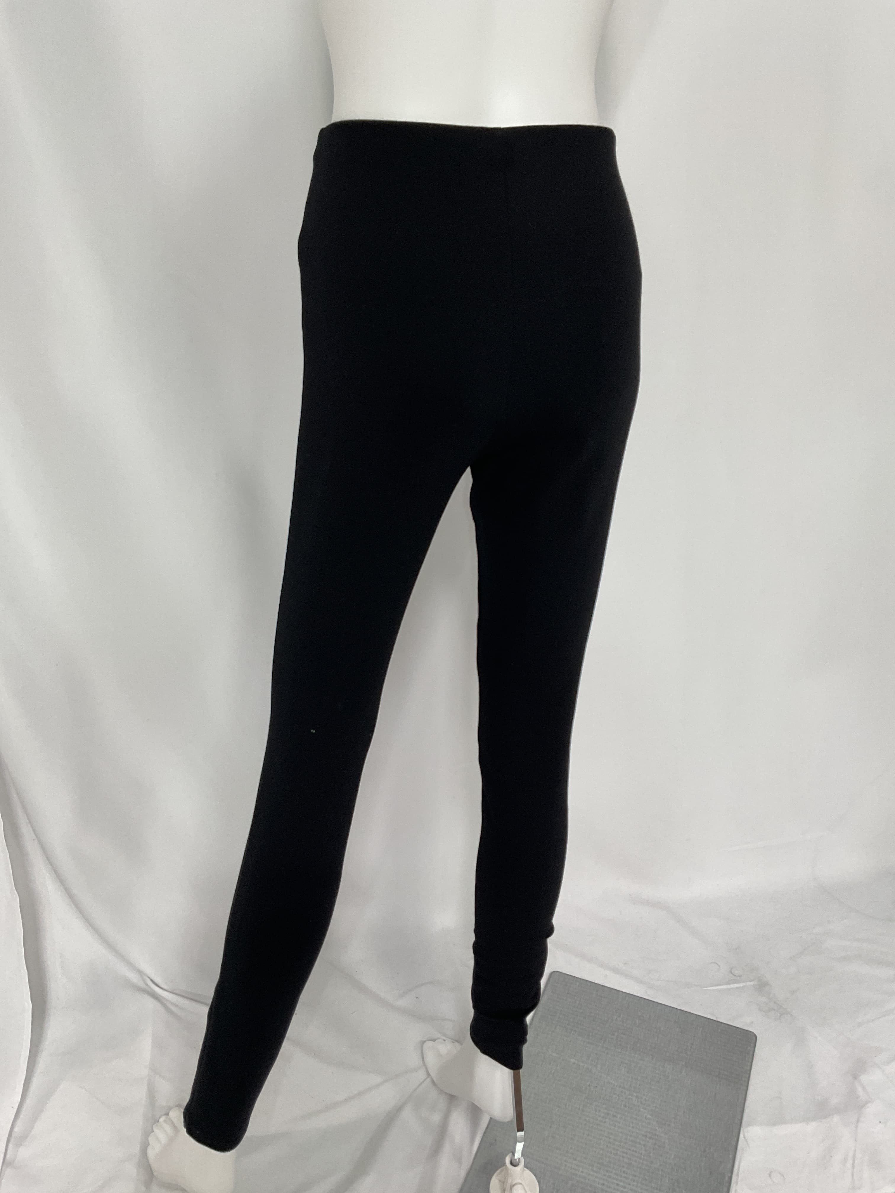 Side Slit Ponti Leggings In Black - Image 3