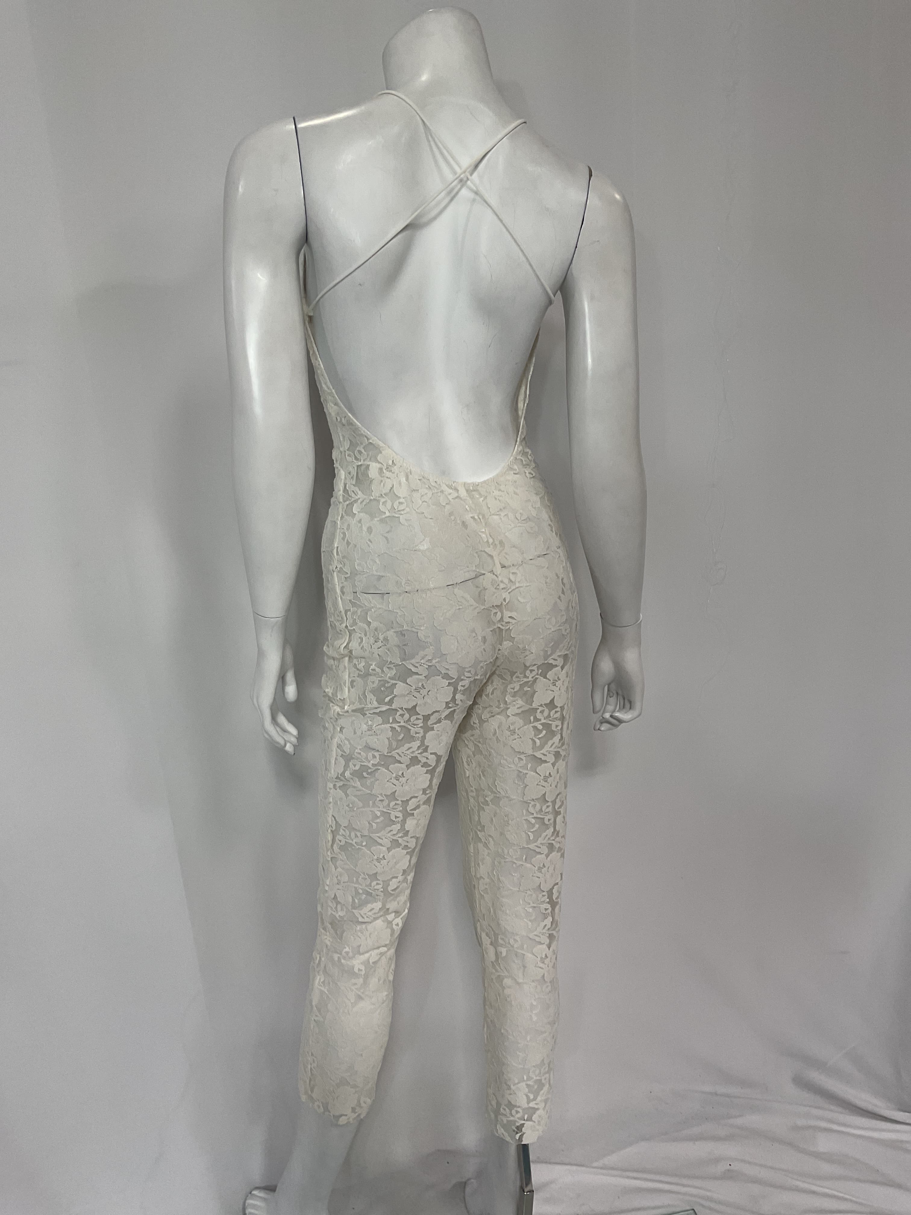 Low Back Fara Slip Jumpsuit In Ivory & Peony - Image 4
