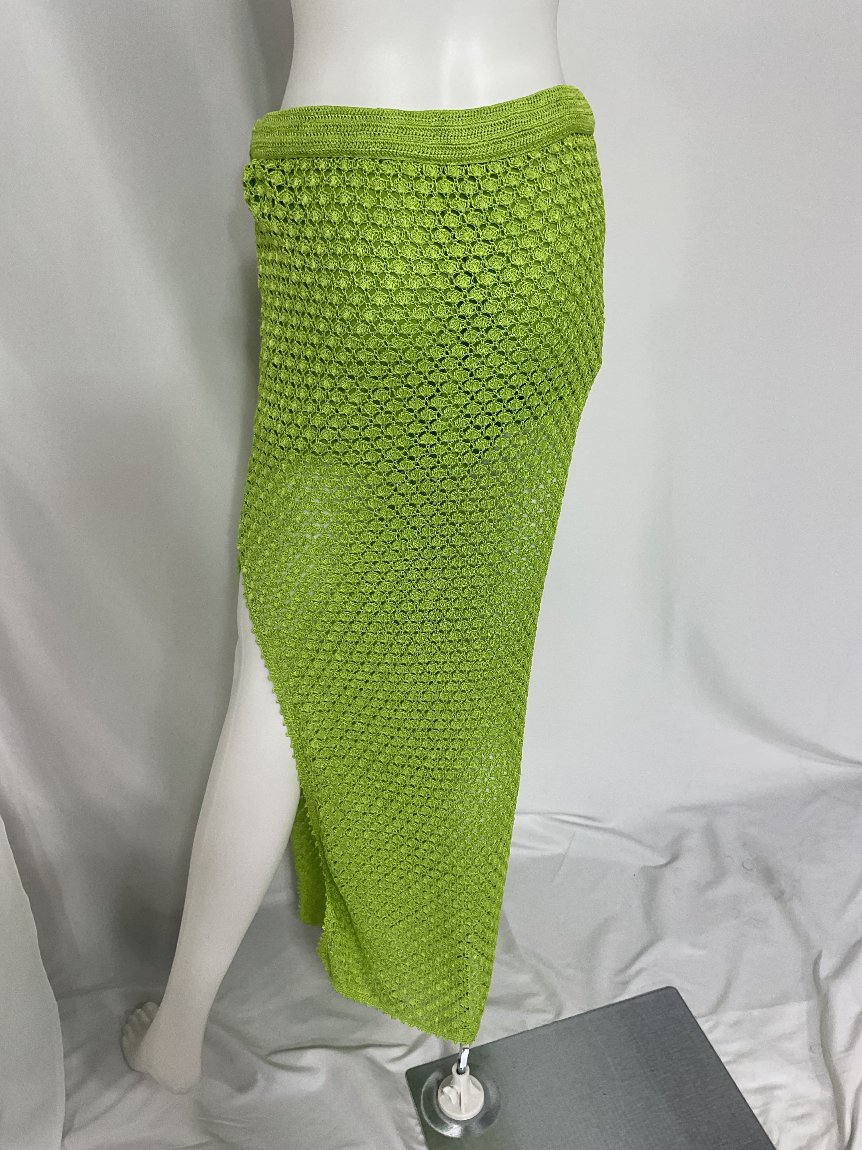 Sandy Crochet Skirt In Lime - Image 4