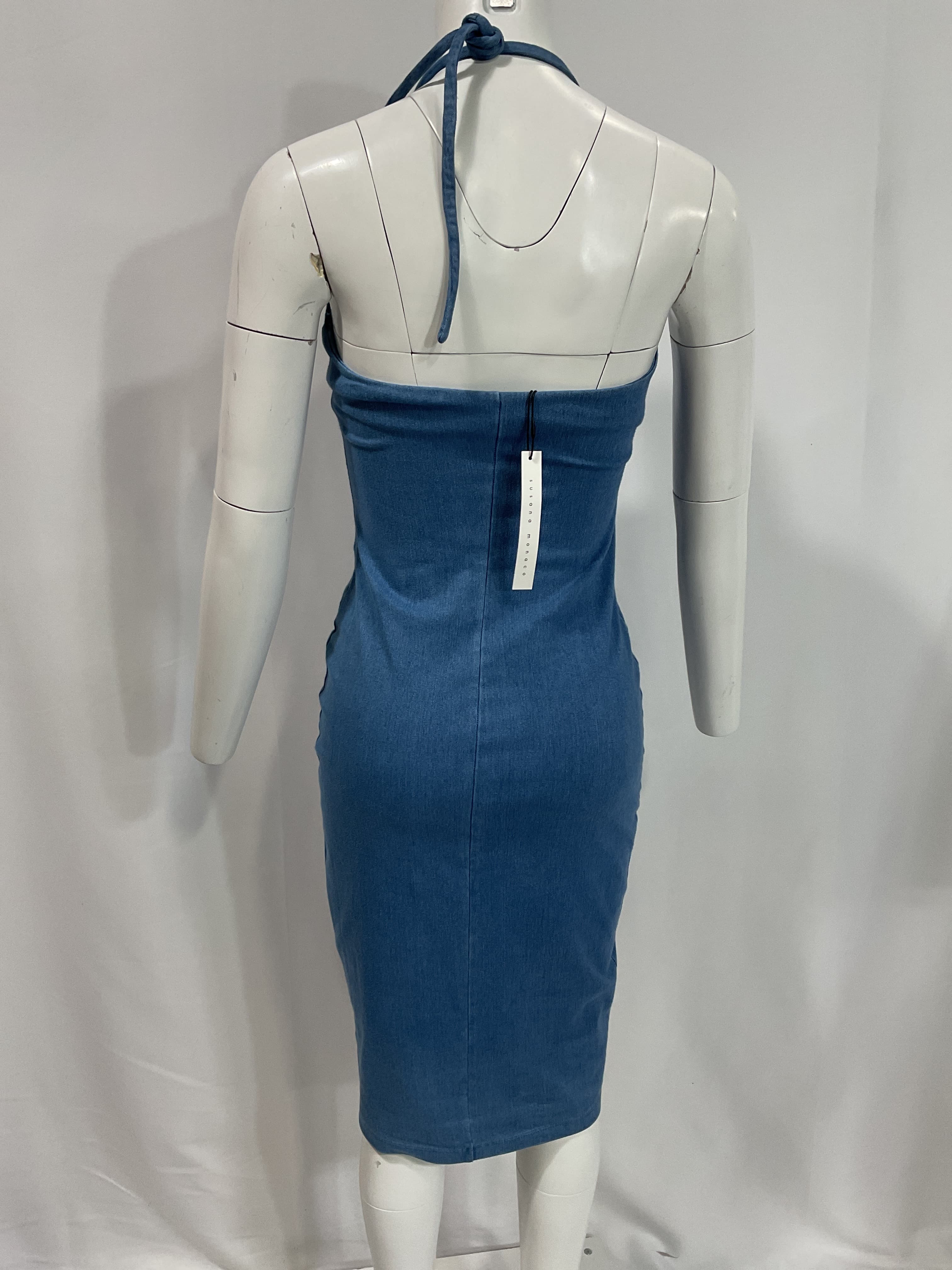Denim Midi Dress In Light Denim - Image 3