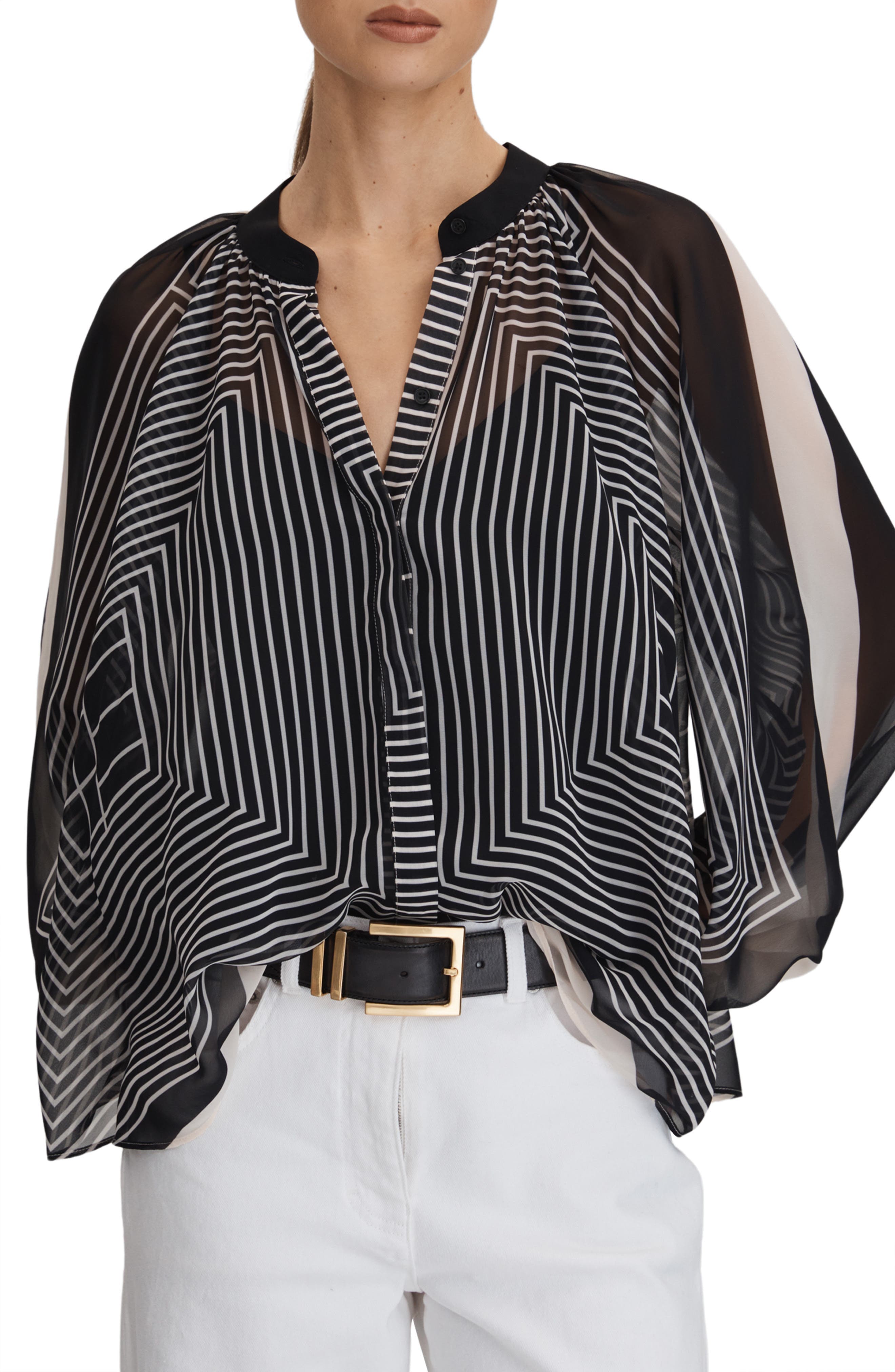 Charli Stripe Split Sleeve Top - Image 1