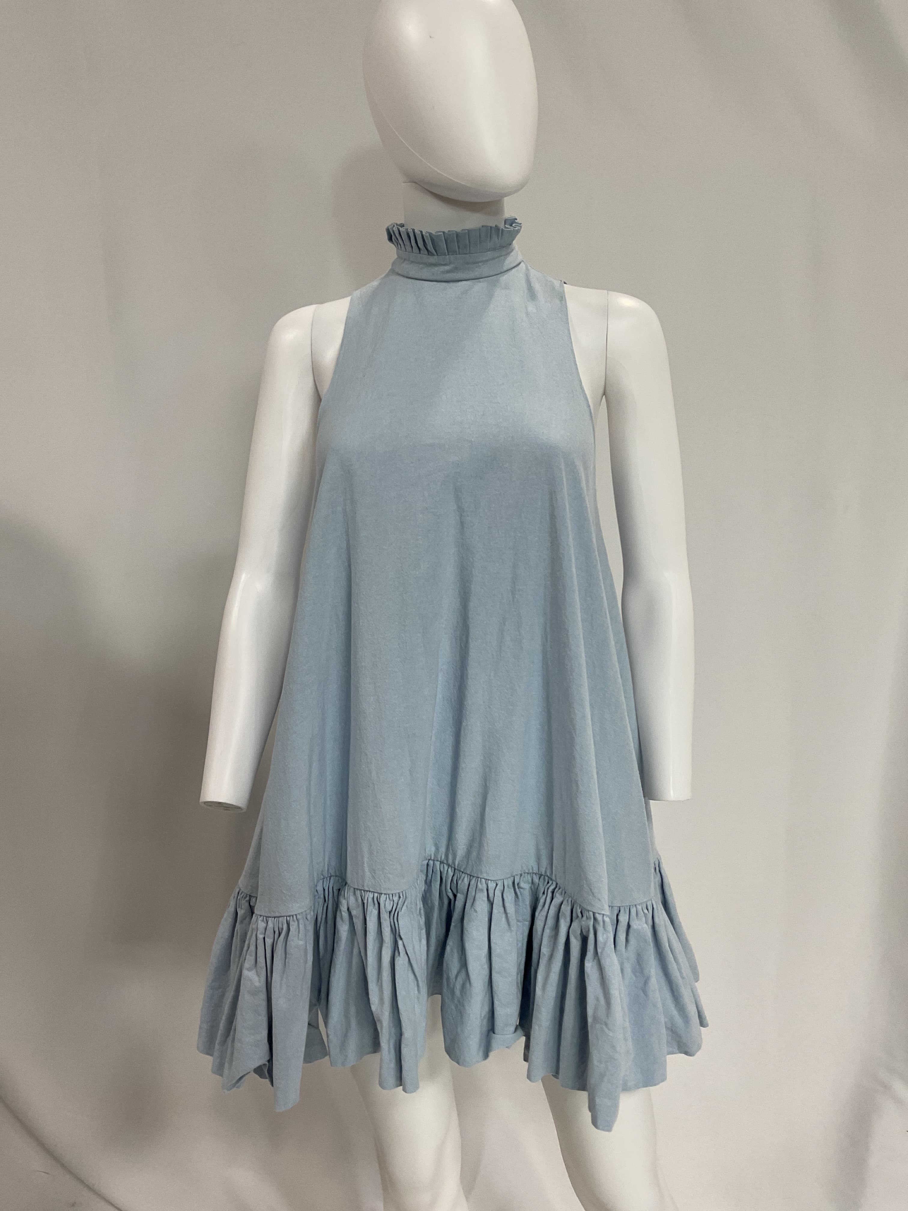 Alcott Mini Dress In Light Denim Chambray - Image 2