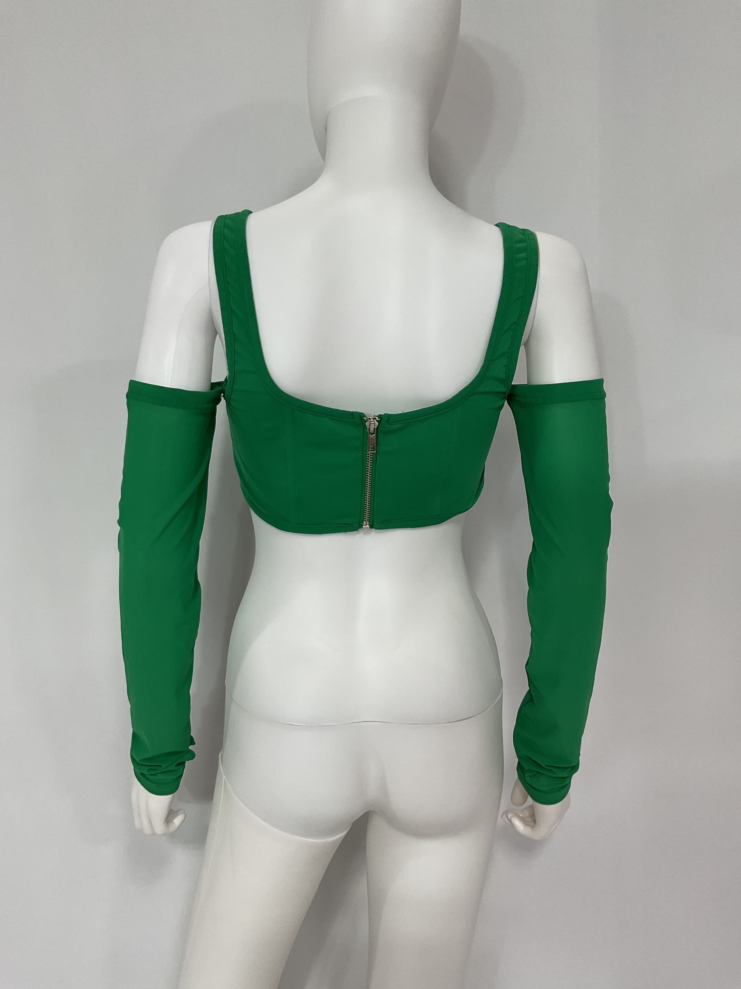 Aria Corset Top In Green - Image 2