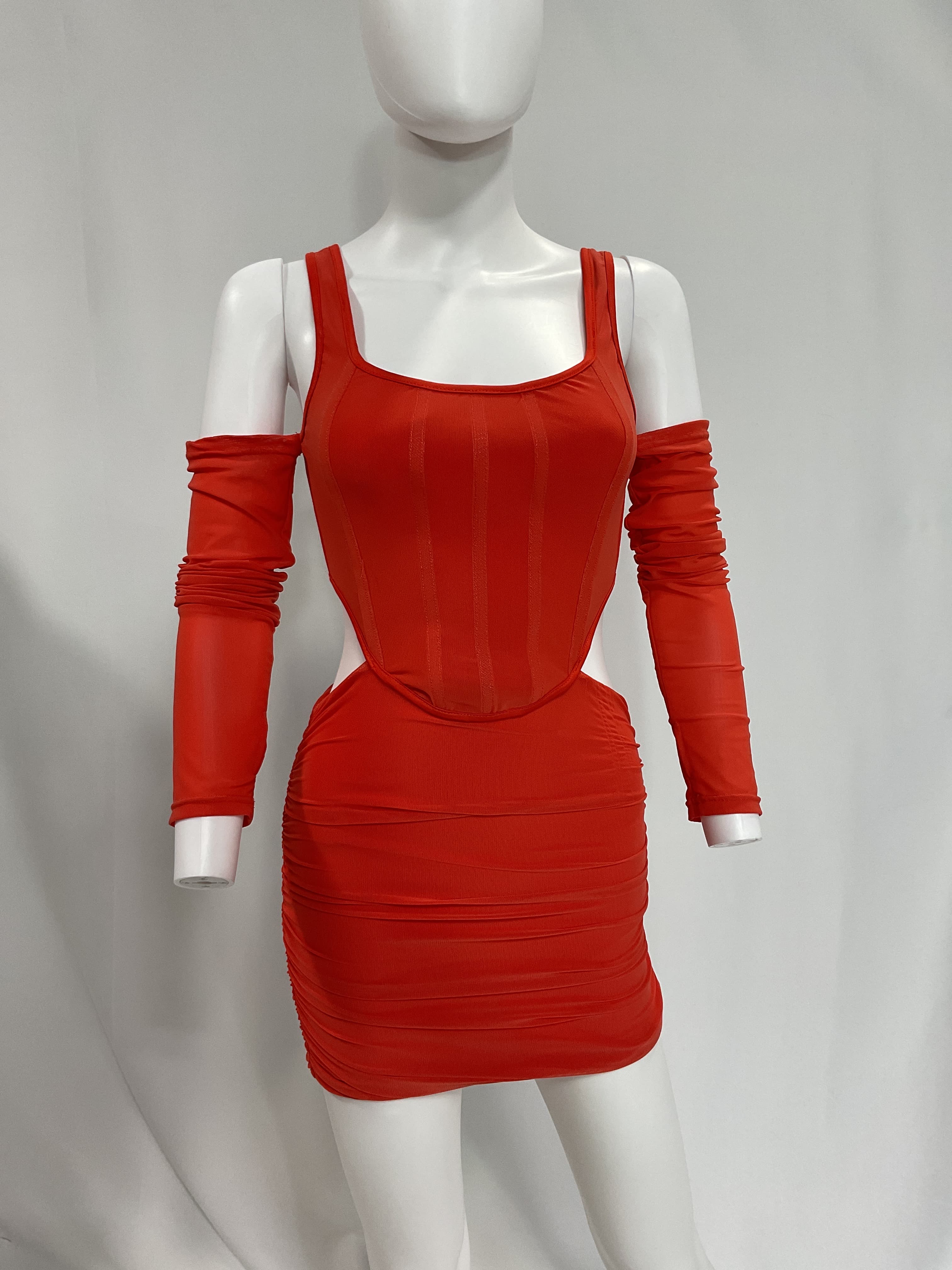 Aria Dress In Orange - Image 2