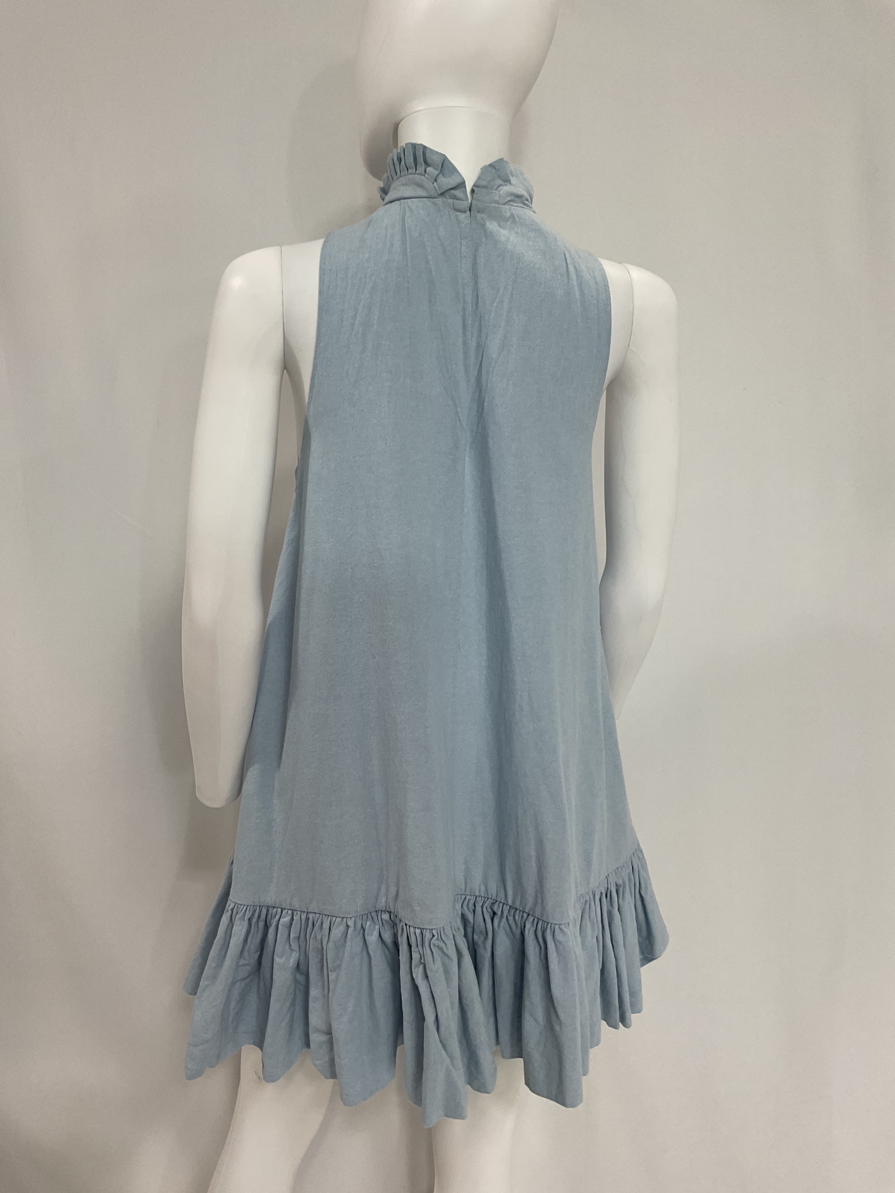 Alcott Mini Dress In Light Denim Chambray - Image 3