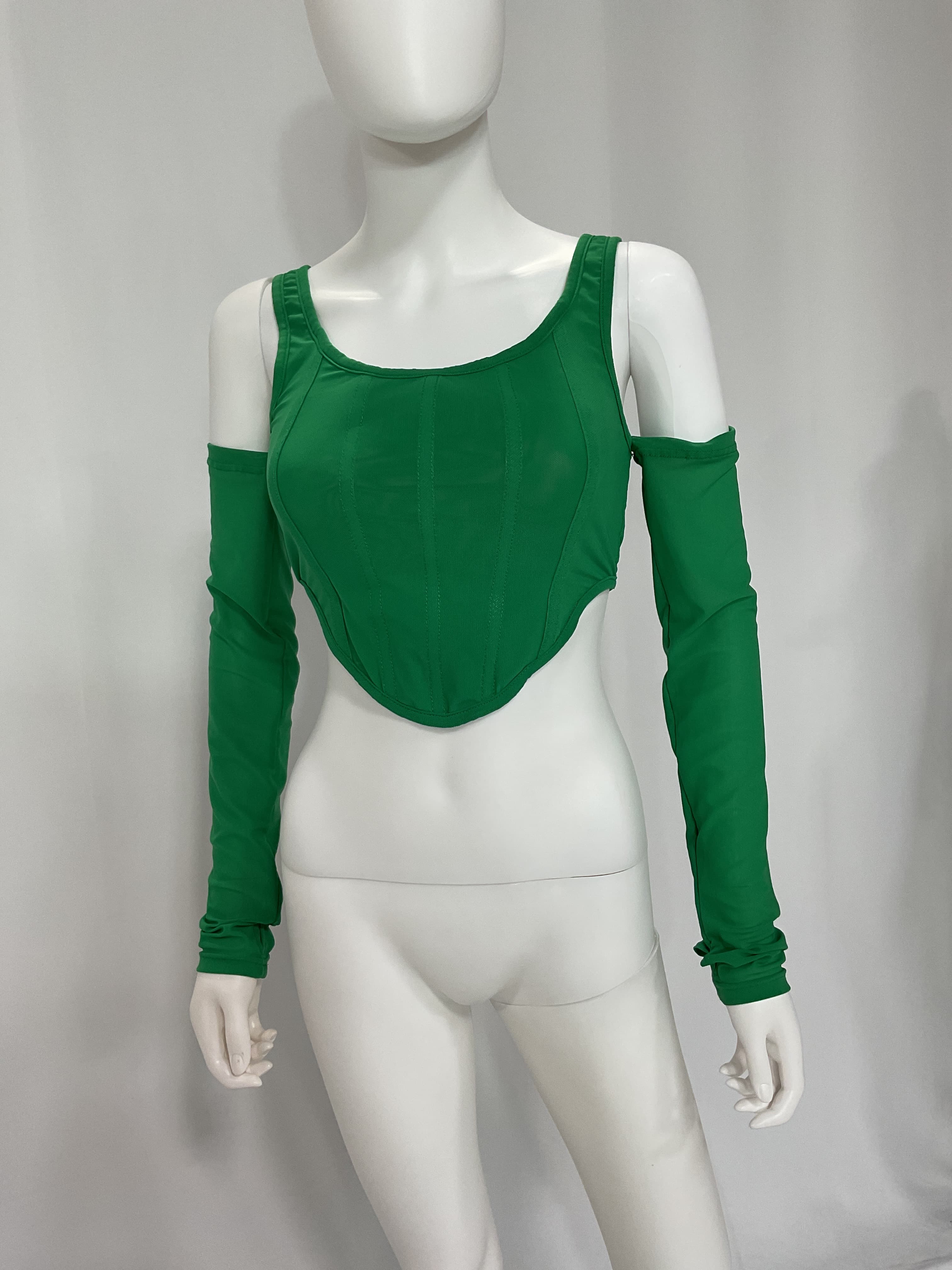 Aria Corset Top In Green - Image 3