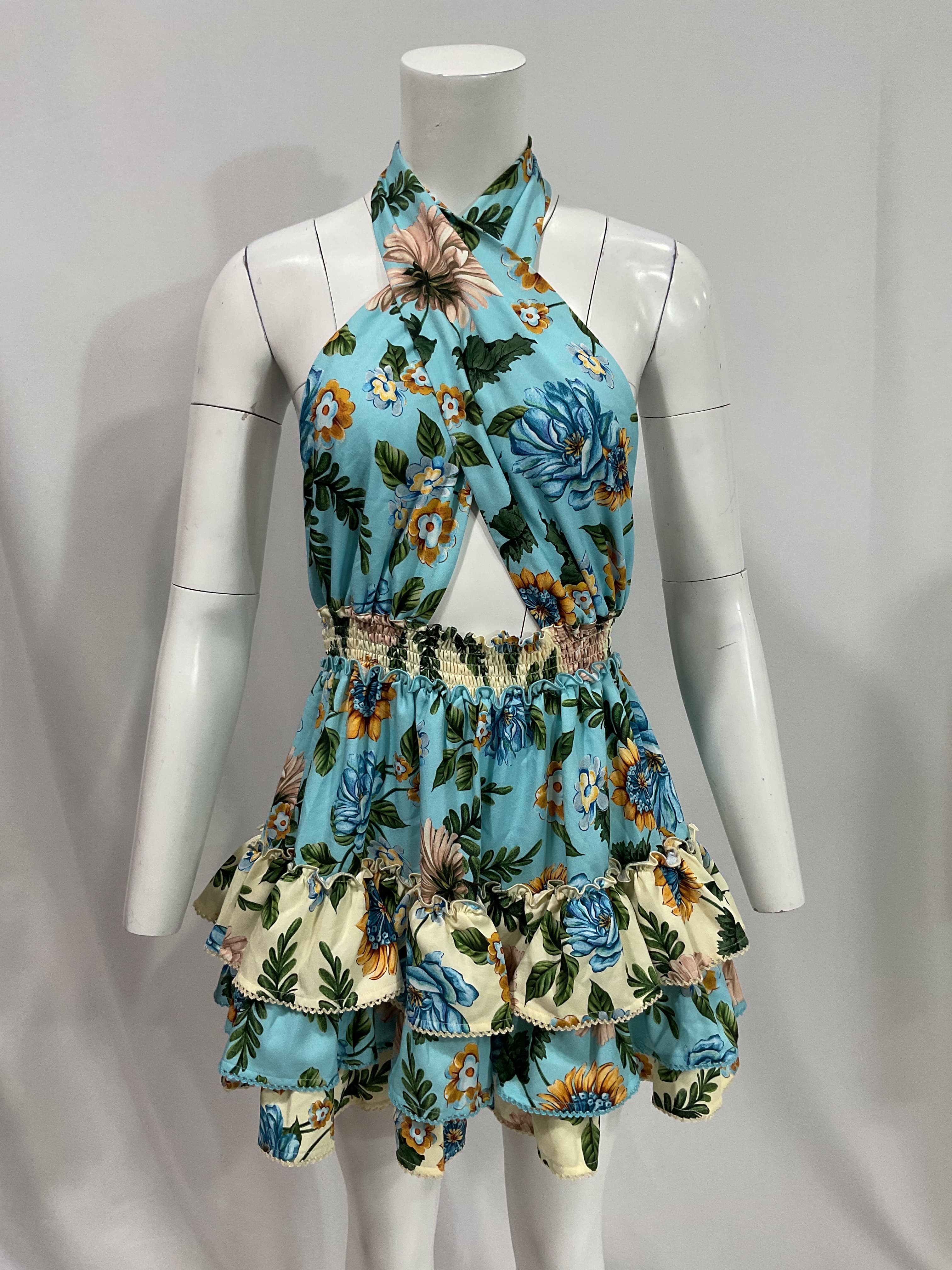 Agua Bendita X Revolve Moana Dress In Blue Floral - Image 4