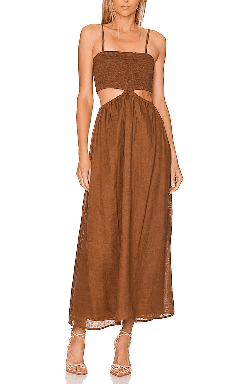 Tayari Midi Dress In Cinnamon - Image 1