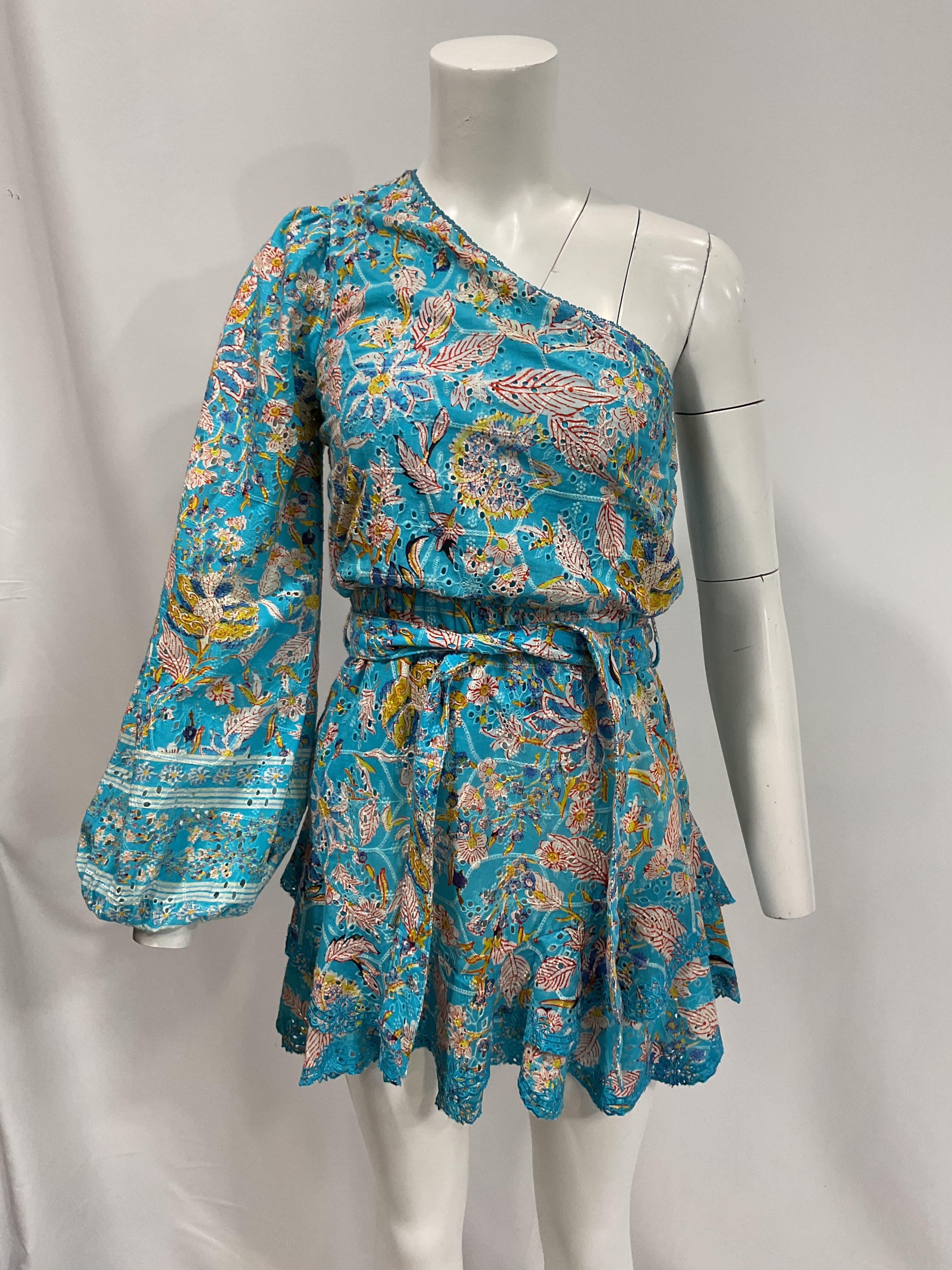 Lyna Short Dress In Turquoise Blue - Image 3