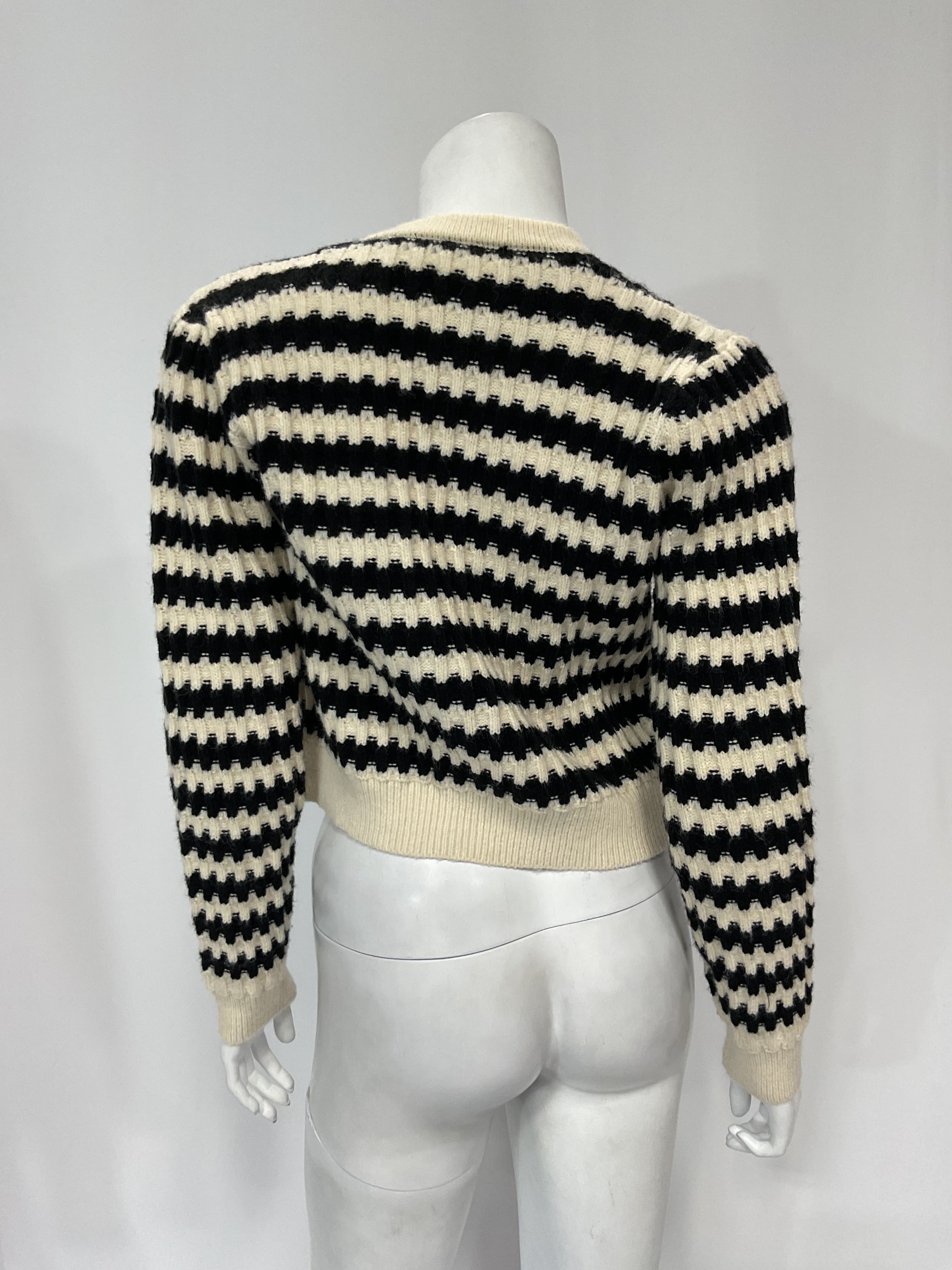 Laurel Cardigan In Ivory & Black - Image 3
