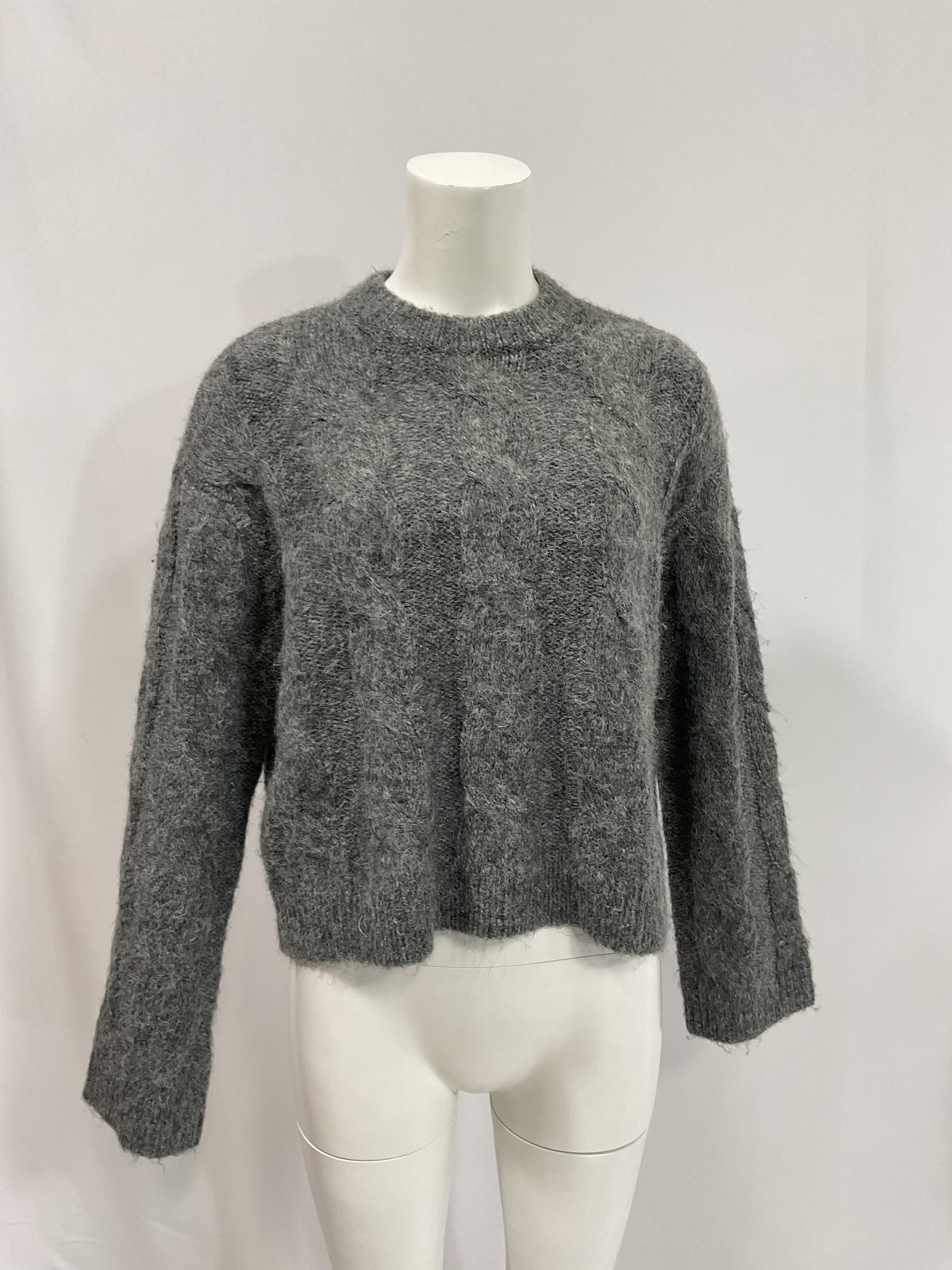 Adria Cable Sweater In Charcoal Grey - Image 2