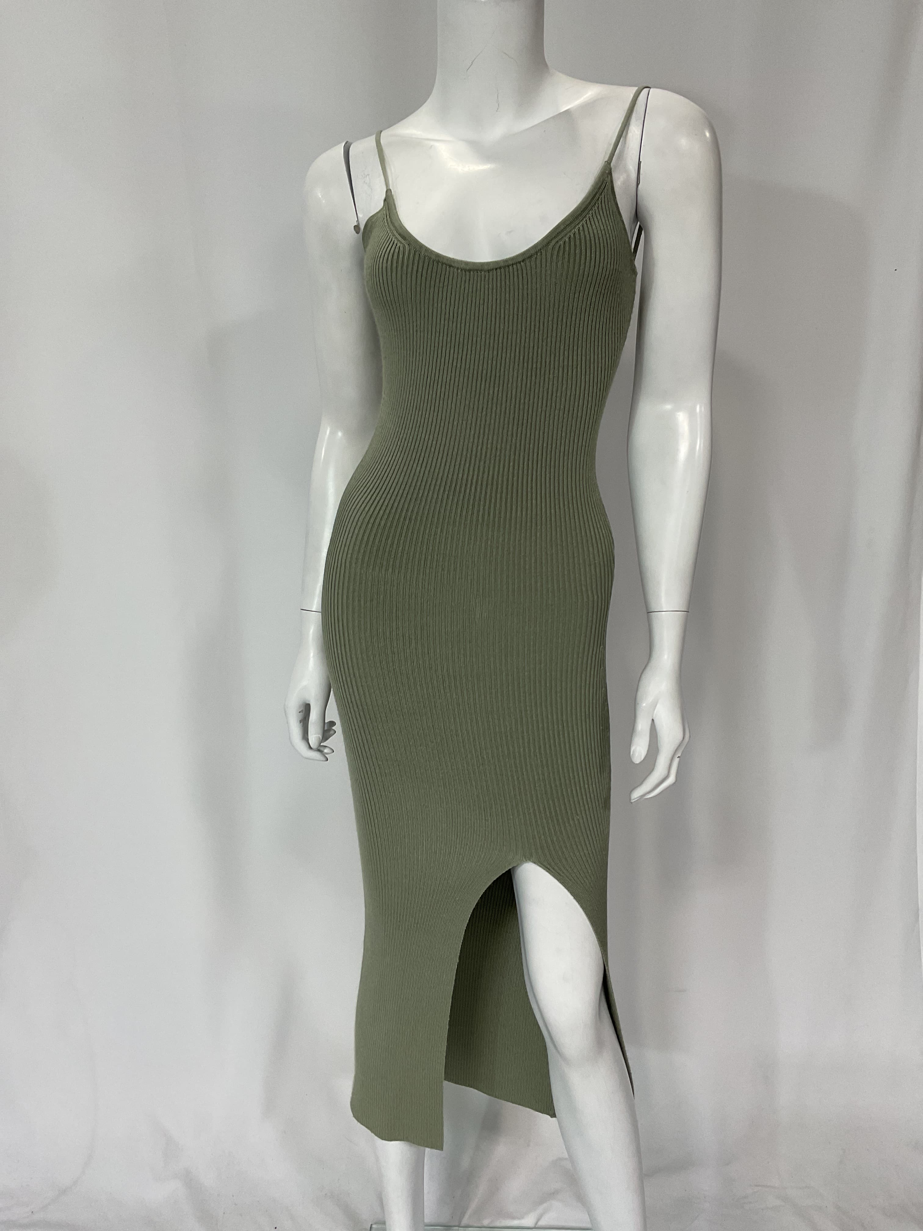 Karter Knit Midi Dress In Sage - Image 2