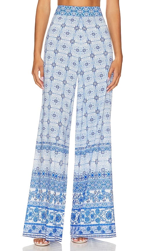 Athena Wide Leg Pant In Greek Tile - Image 1