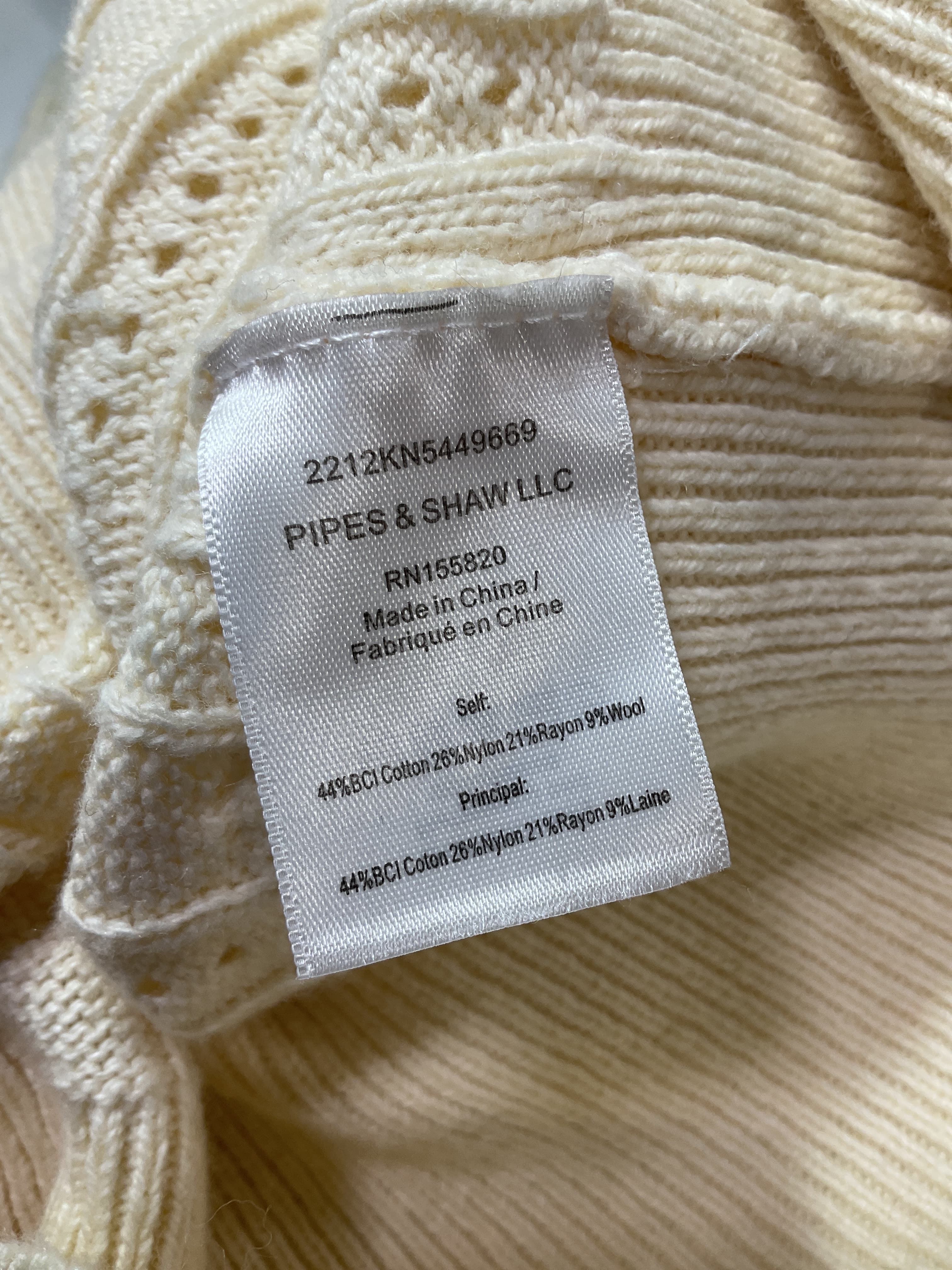 Rory V-Neck Pullover In Ivory - Image 2