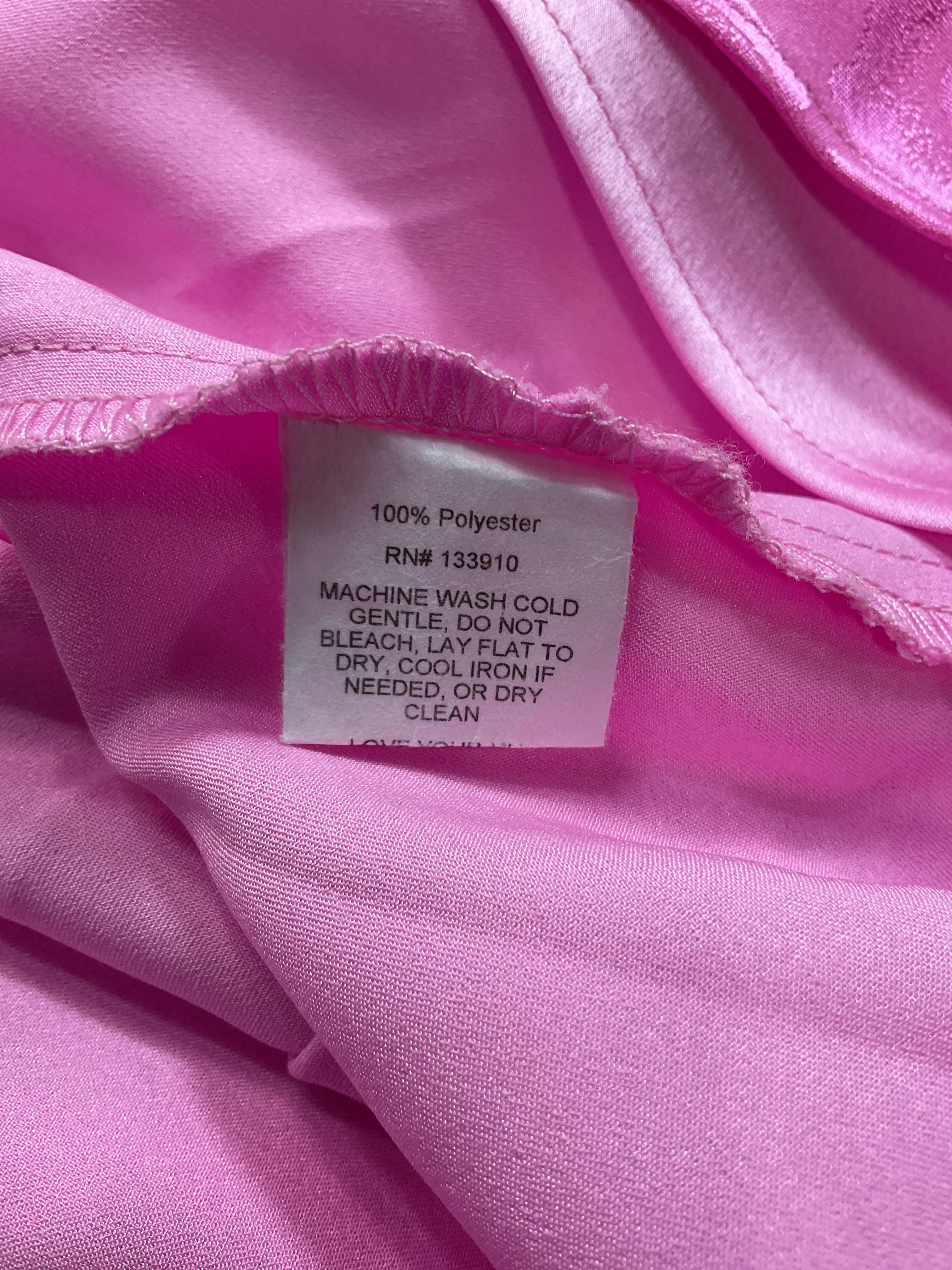 Taylor Tube Mini Dress In Bright Pink Rose Satin - Image 3
