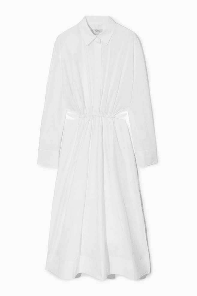 Cutout-Waist Midi Shirt Dress - Image 1