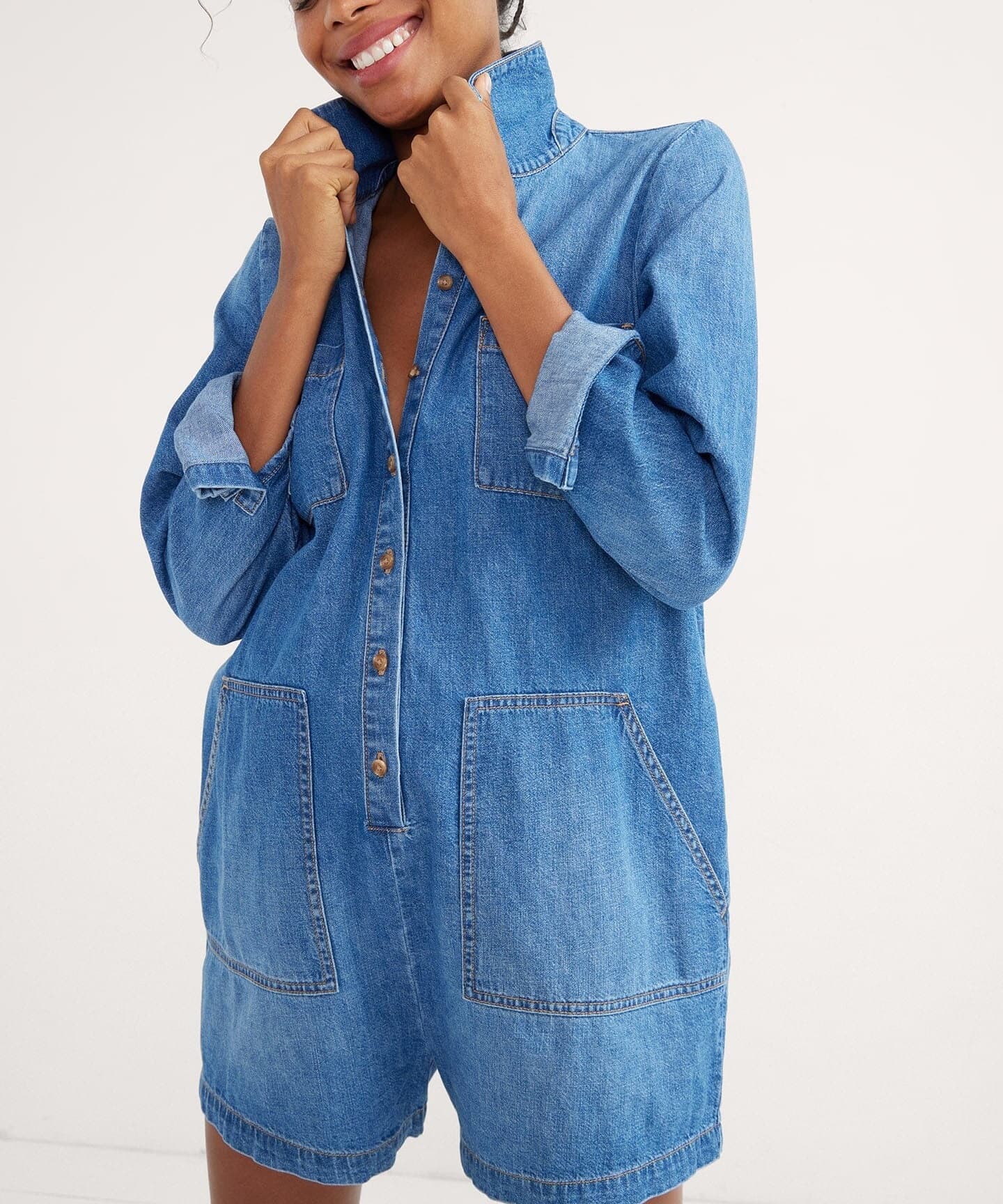 The Denim Utility Romper - Image 1