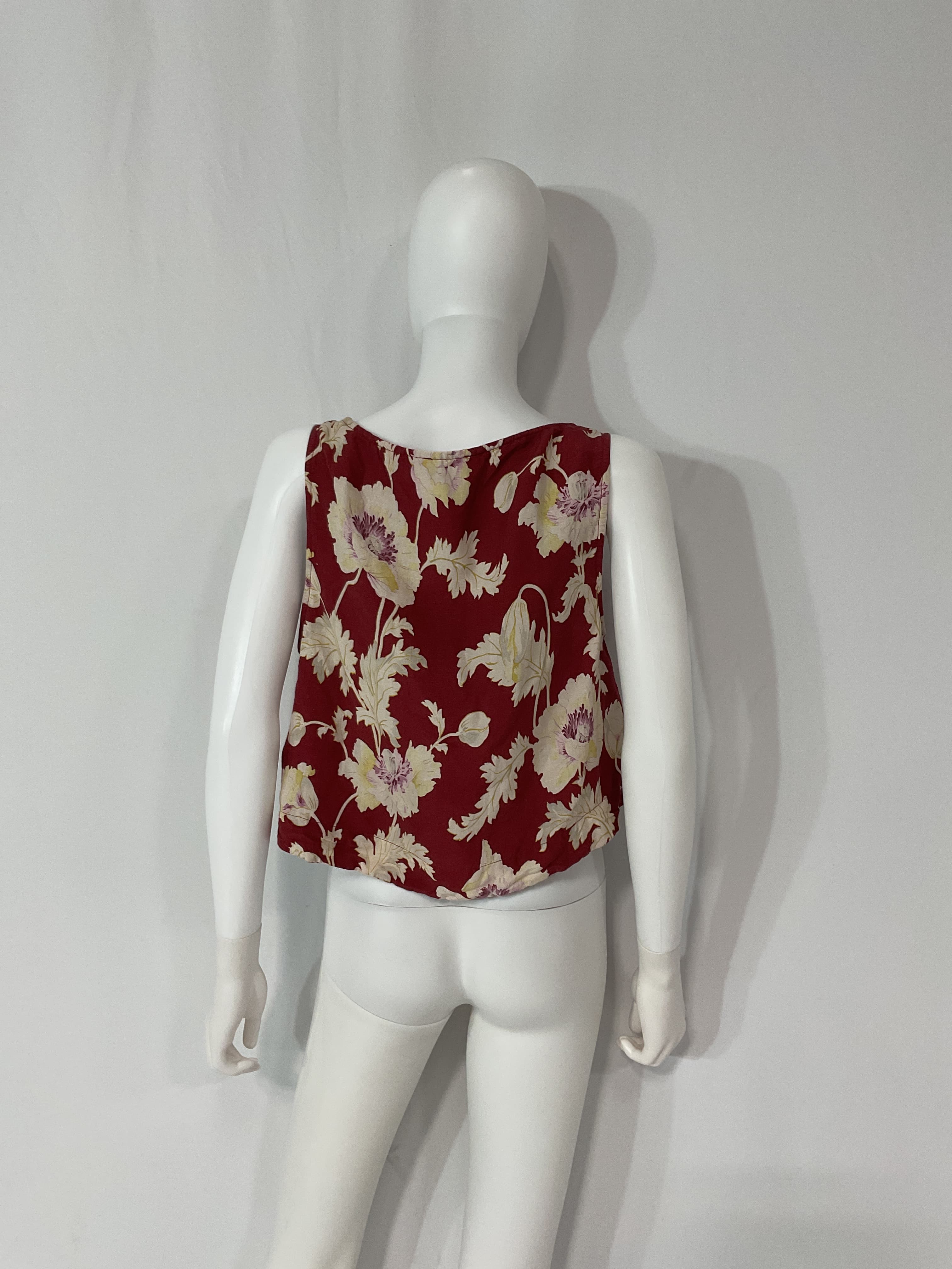 Val Floral Cropped Linen-Blend Top - Image 4